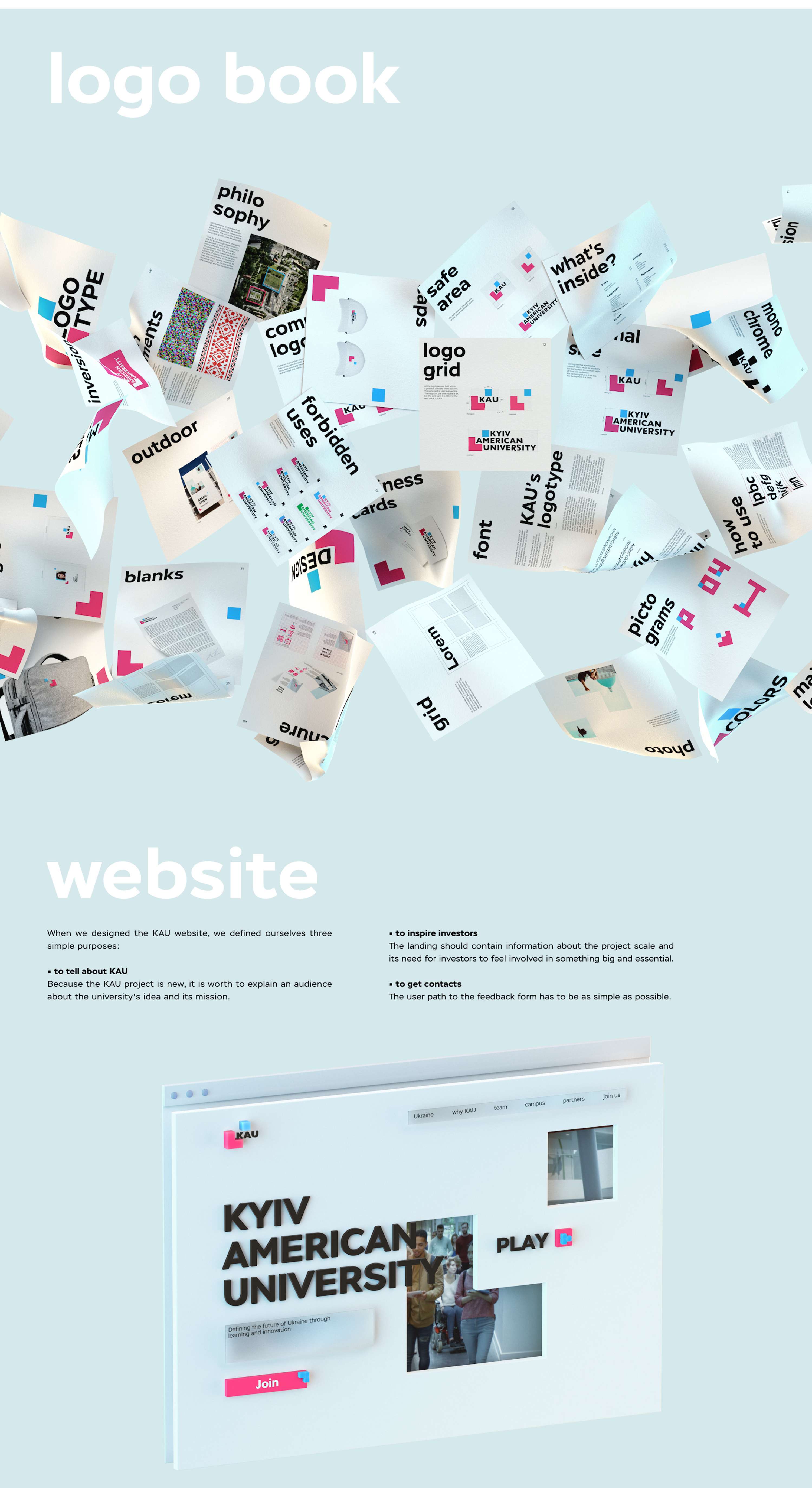 3D Identity & Website for the Kyiv American University by Sve & Ka Crea2ors