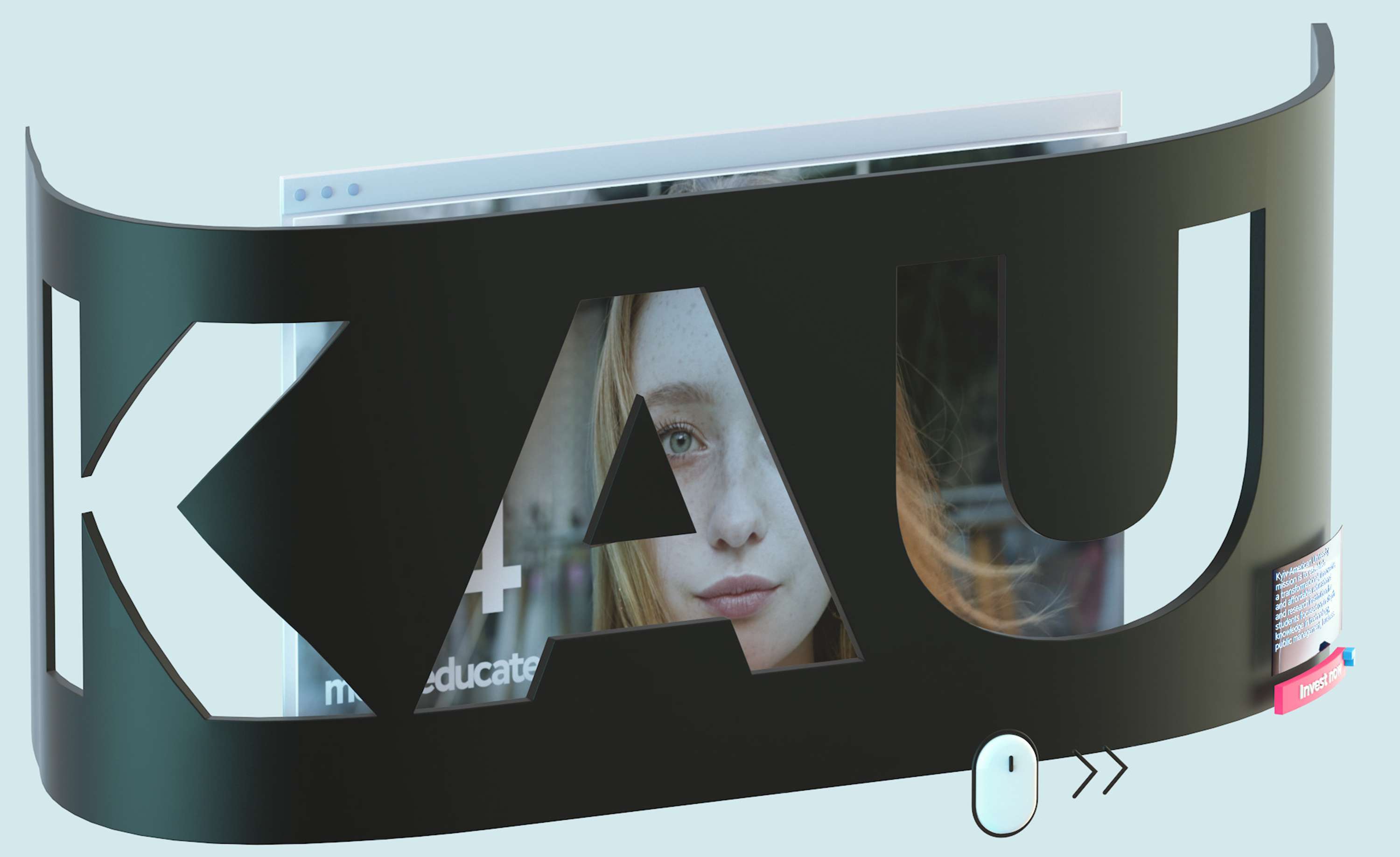 3D Identity & Website for the Kyiv American University by Sve & Ka Crea2ors
