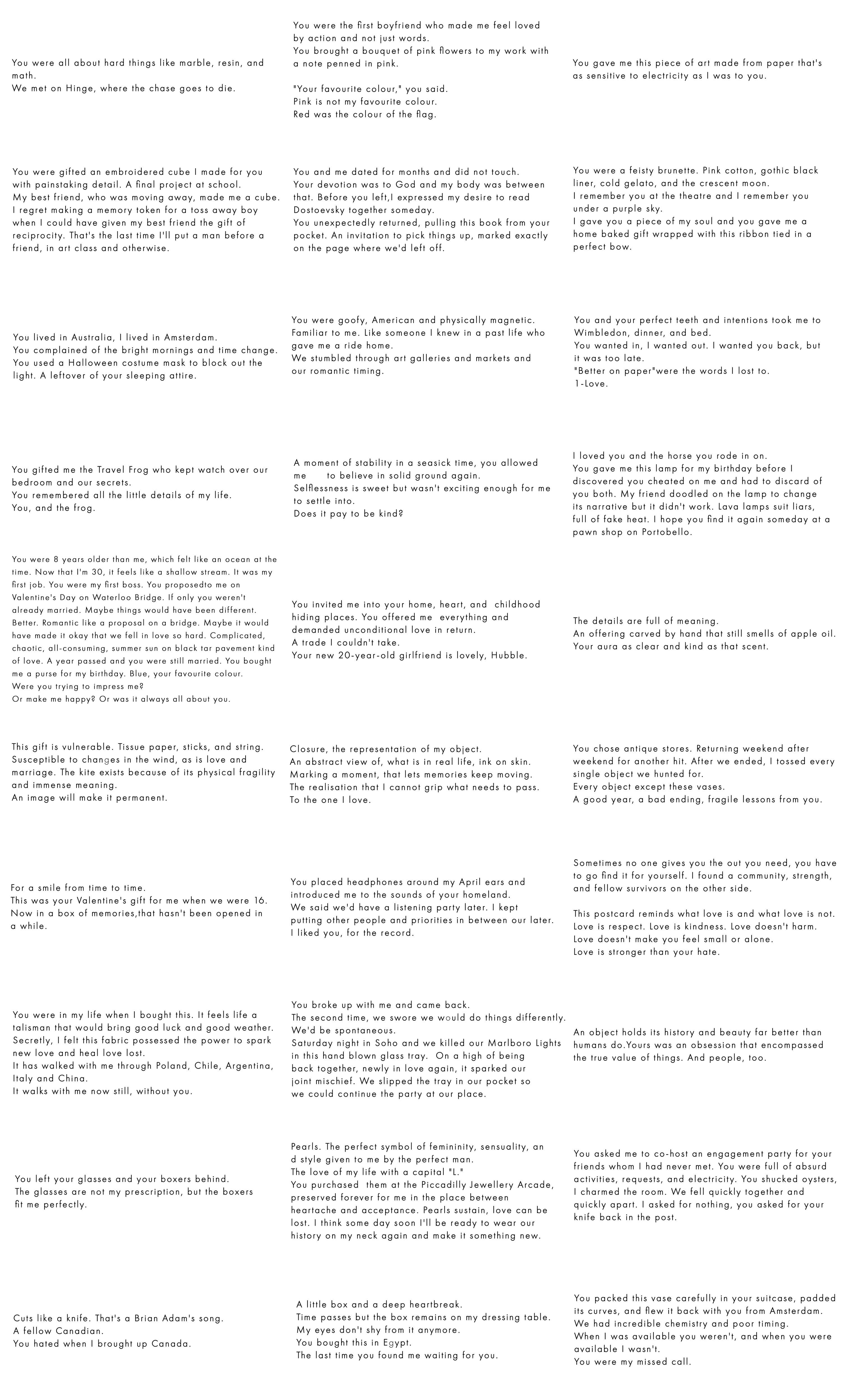 TO THE ONES I'VE DATED by Cecilia Di Paolo