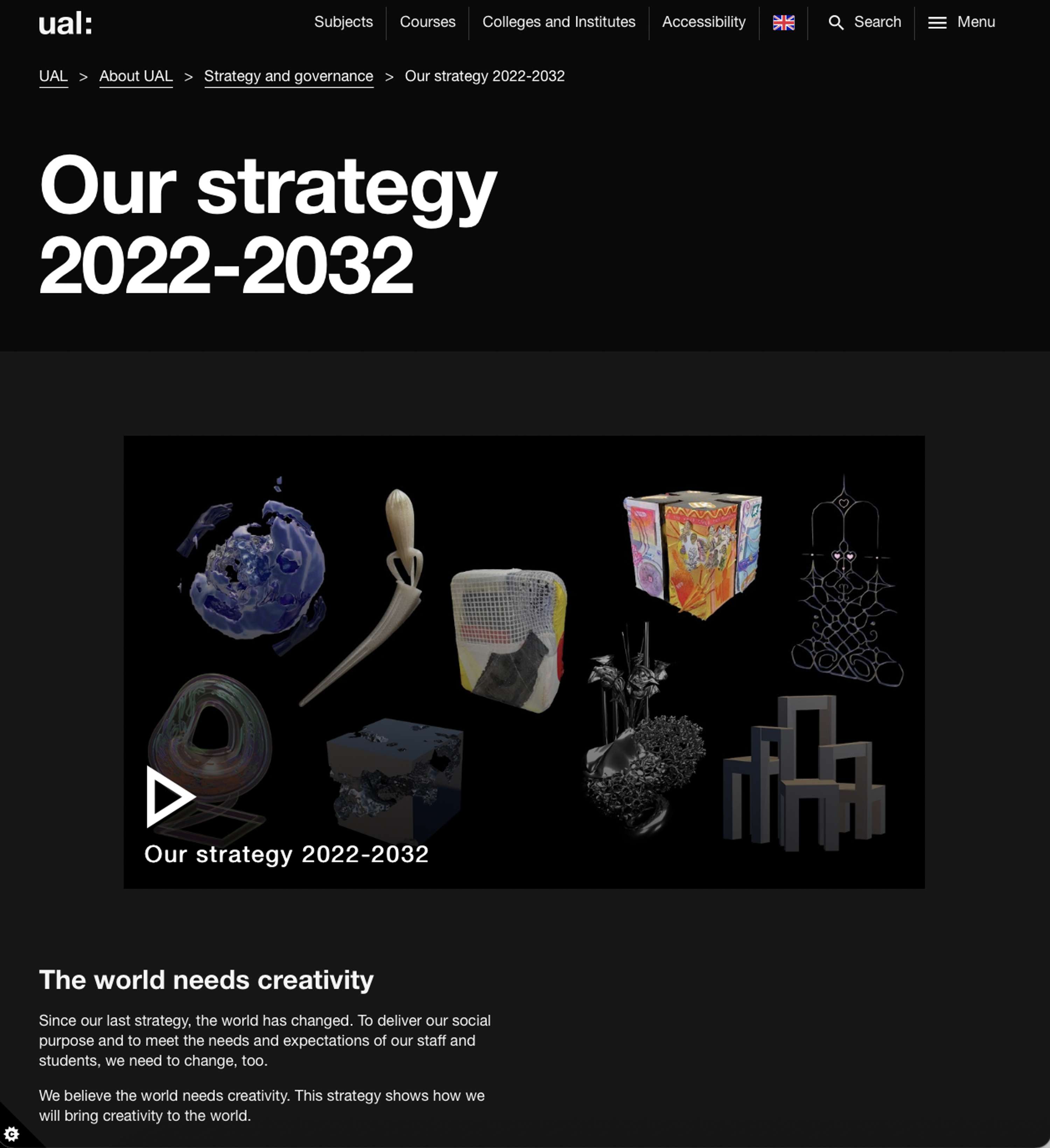 UAL Strategy 2022-2032 by Kate Petersons