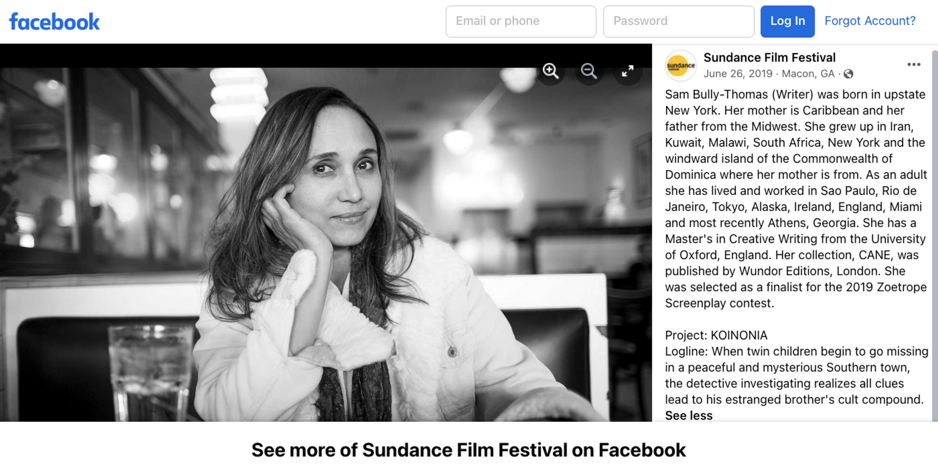 Sundance Fellow by Sam Bully-Thomas