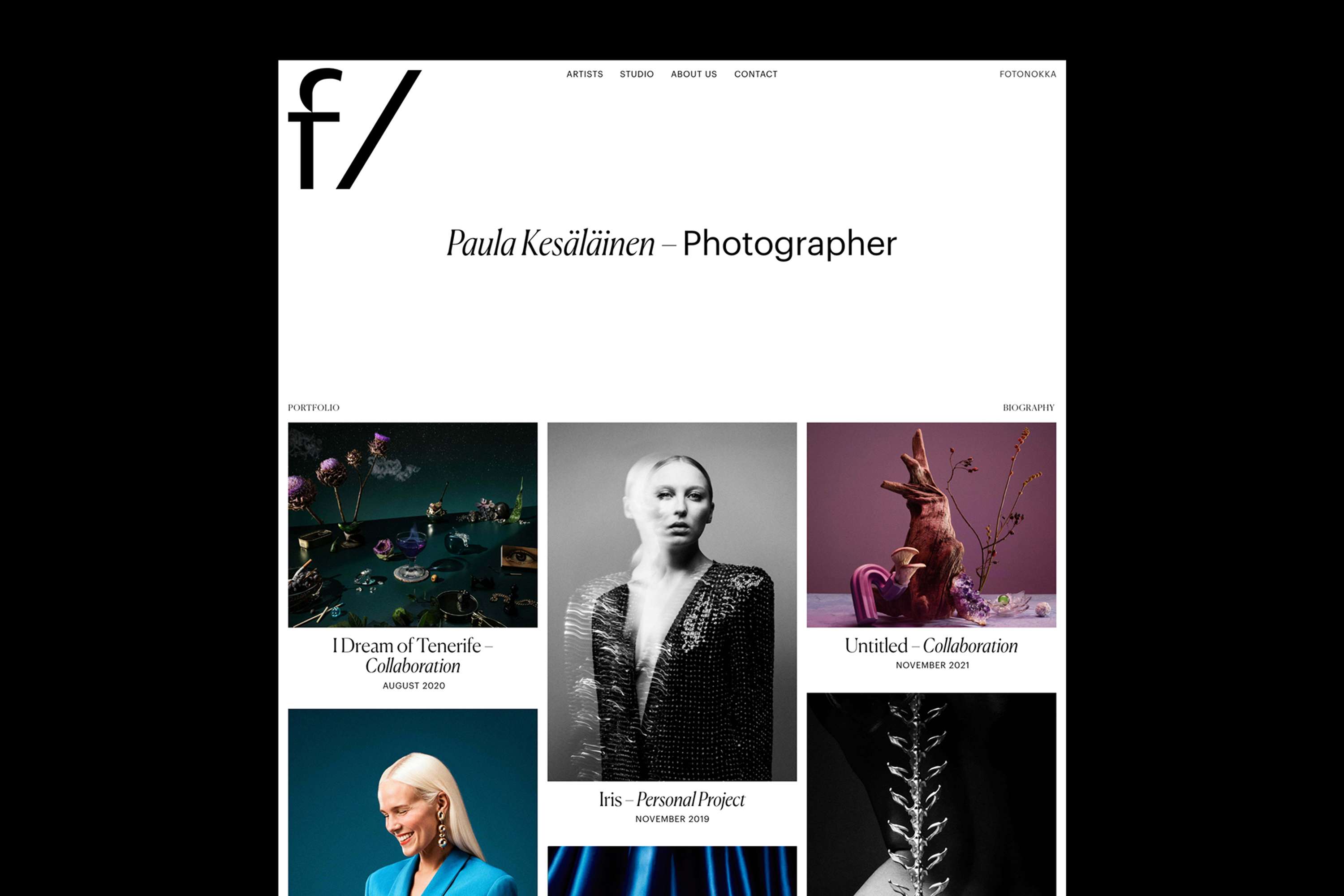 Visual Identity and Web Design for Studio Fotonokka by Sofia Pusa