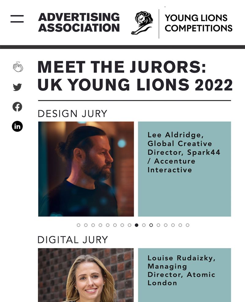 Cannes Young Lions 2022 by Lee Aldridge