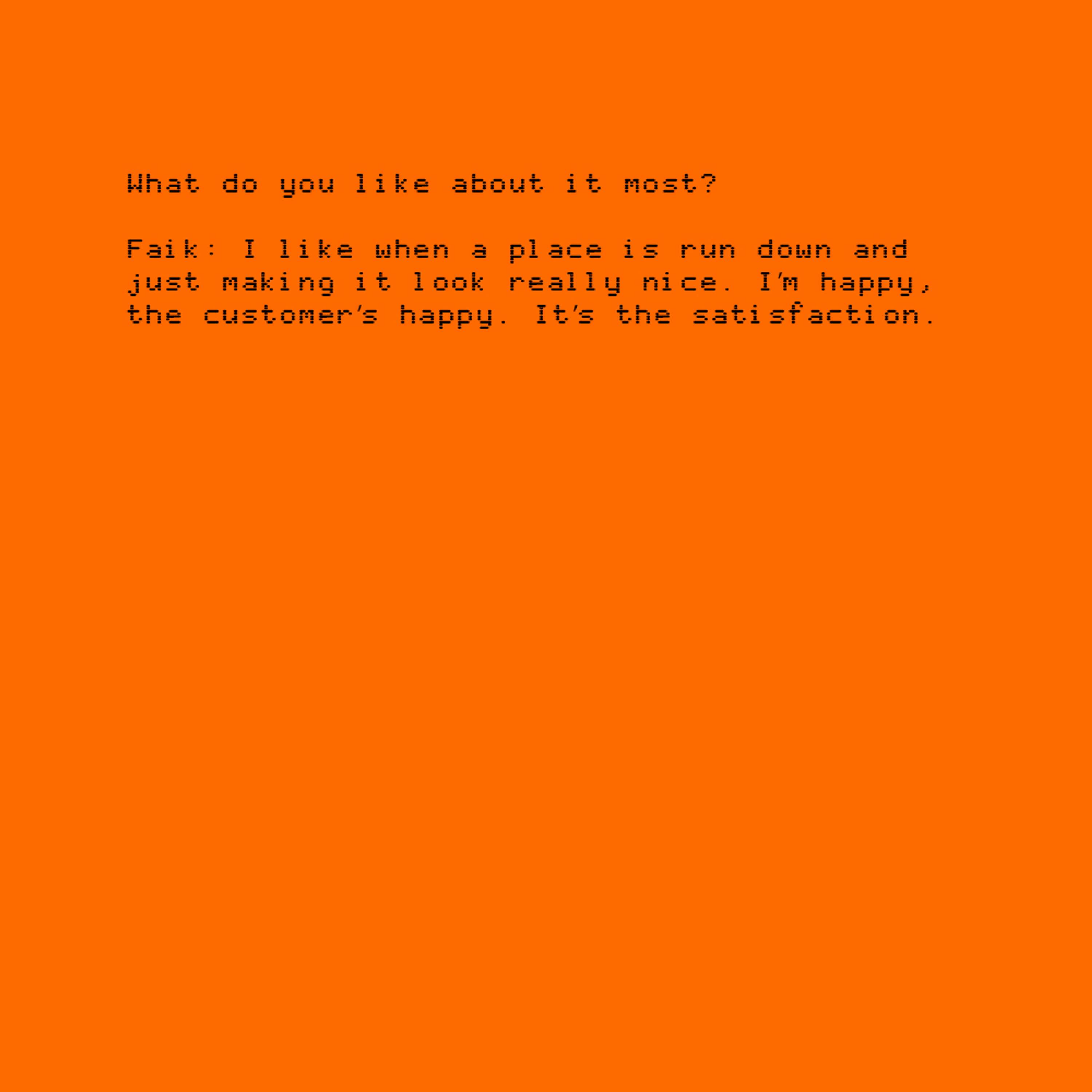 Worker Interviews: Faik by Jack Grbovic