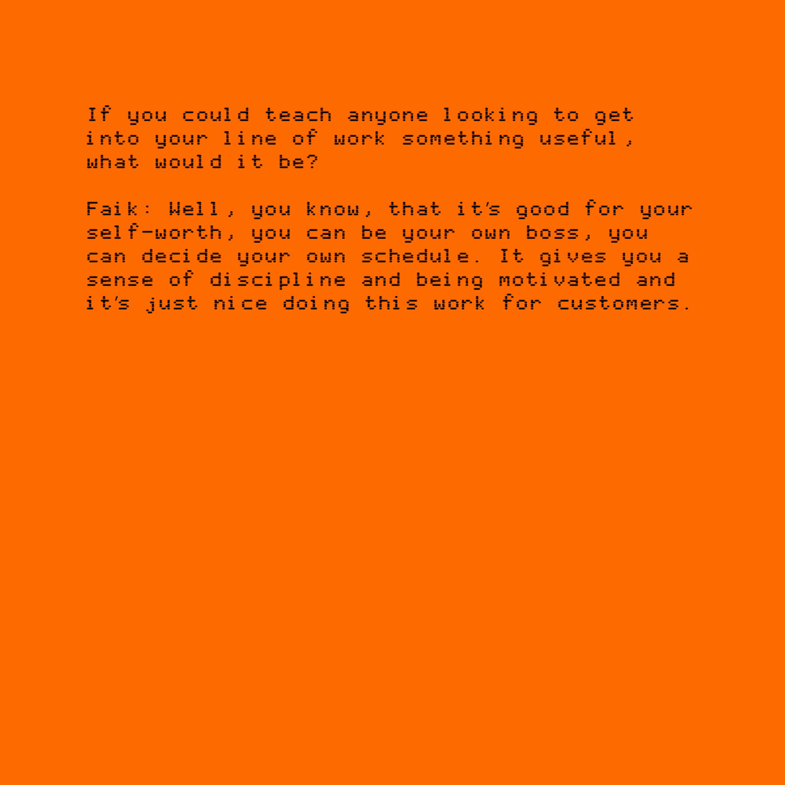 Worker Interviews: Faik by Jack Grbovic