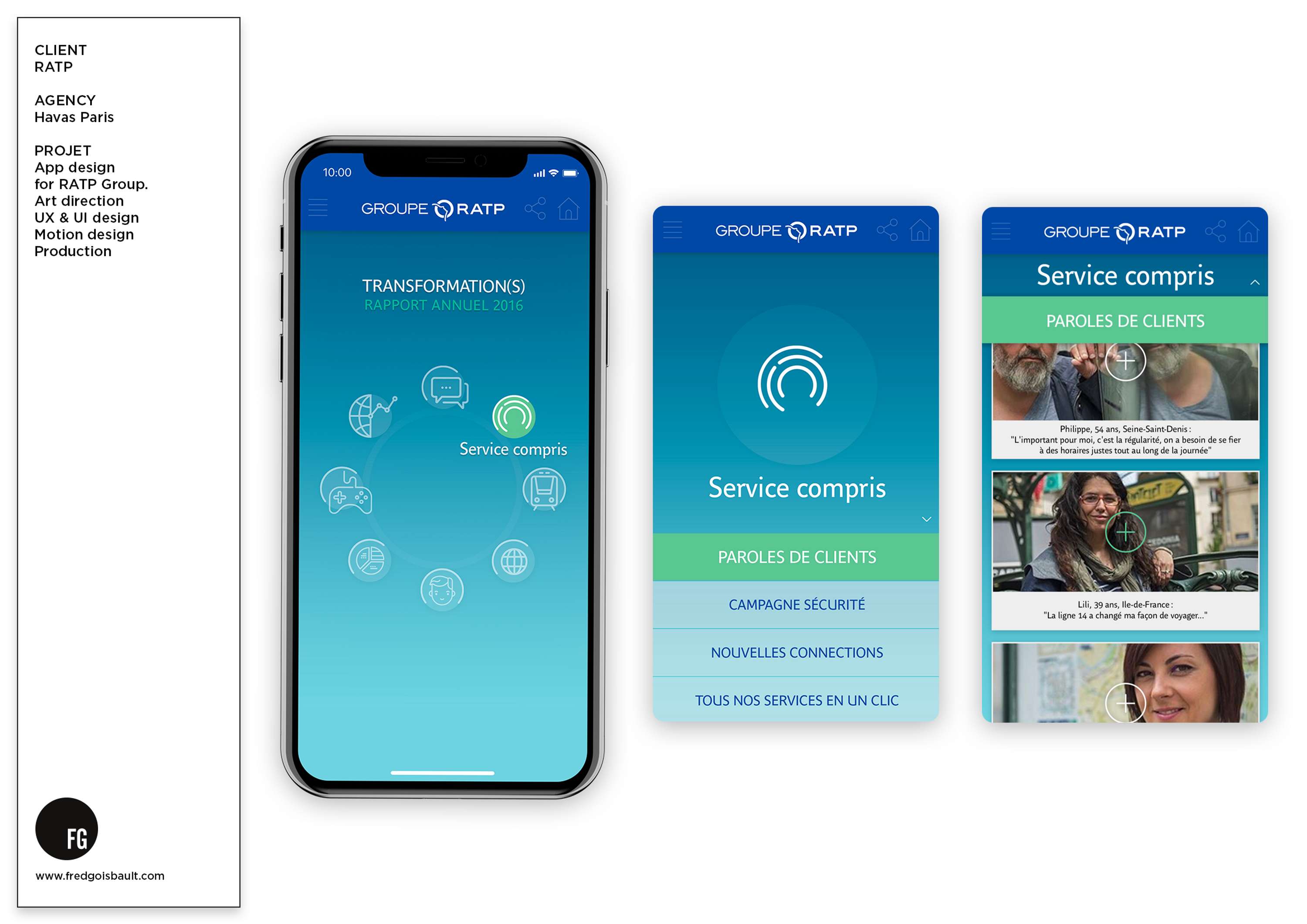 RATP App design by Fred Goisbault
