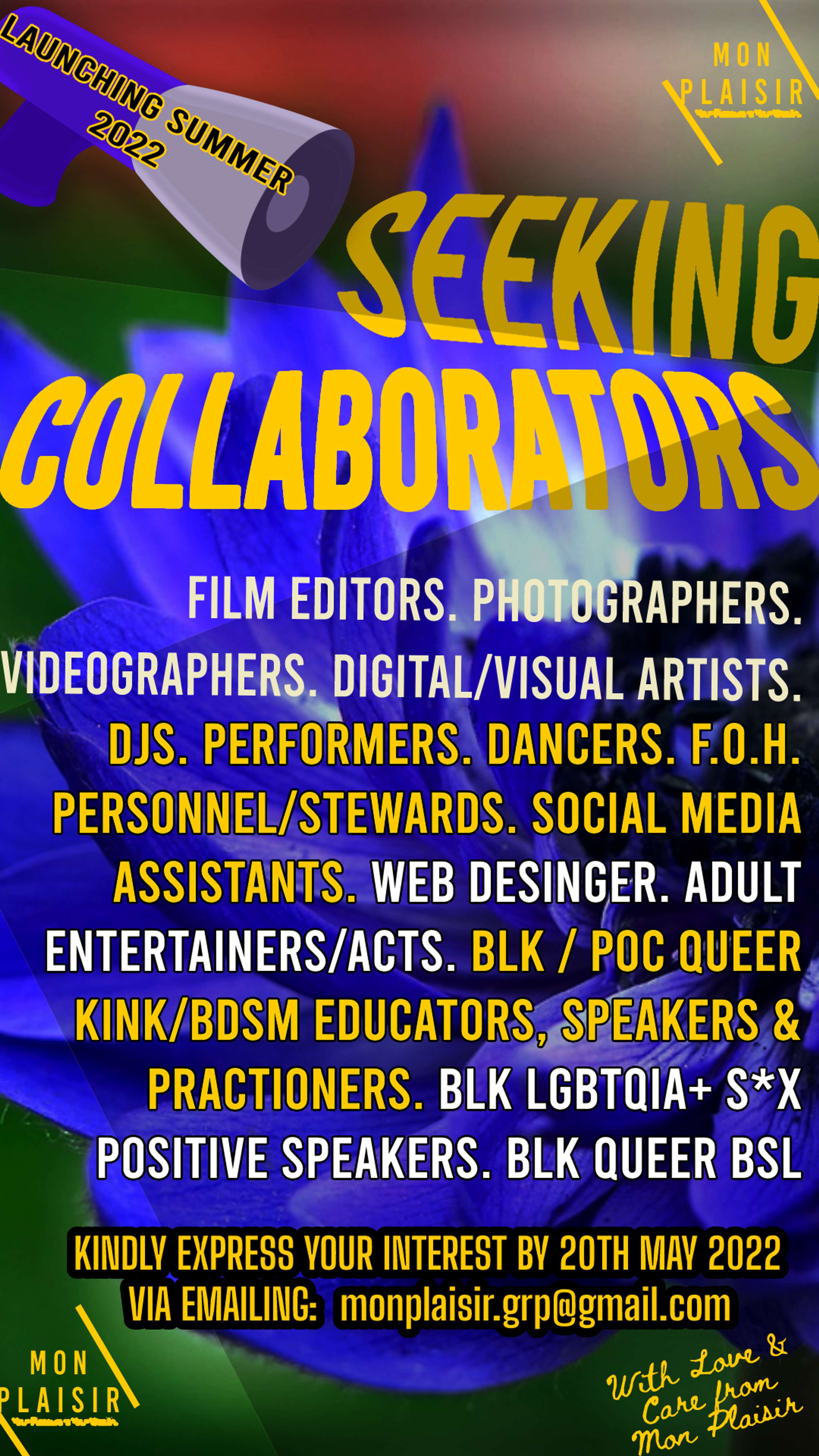 CALL OUT: SEEKING COLLABORATORS FOR MON PLAISIR by Marie-Solange Ndeley
