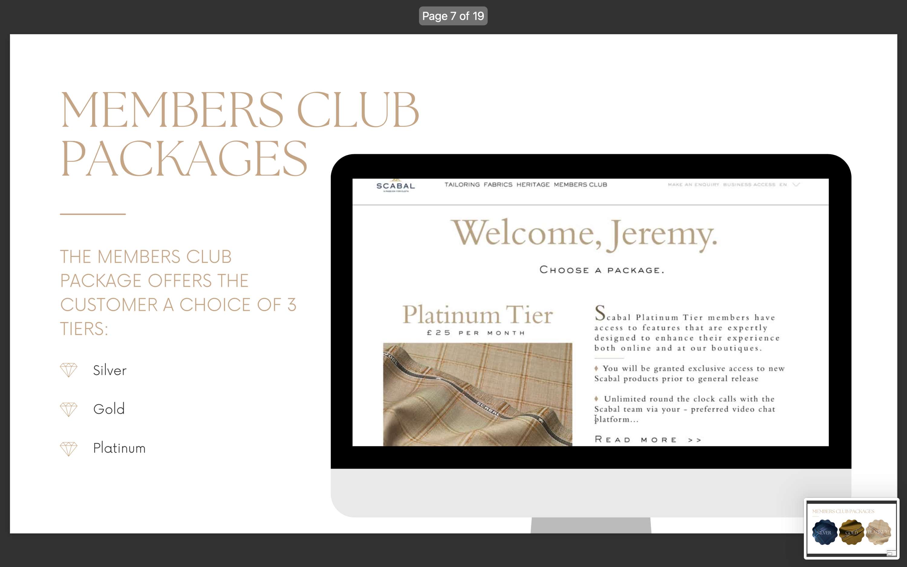 Scabal E-Commerce project by Lucy Brine