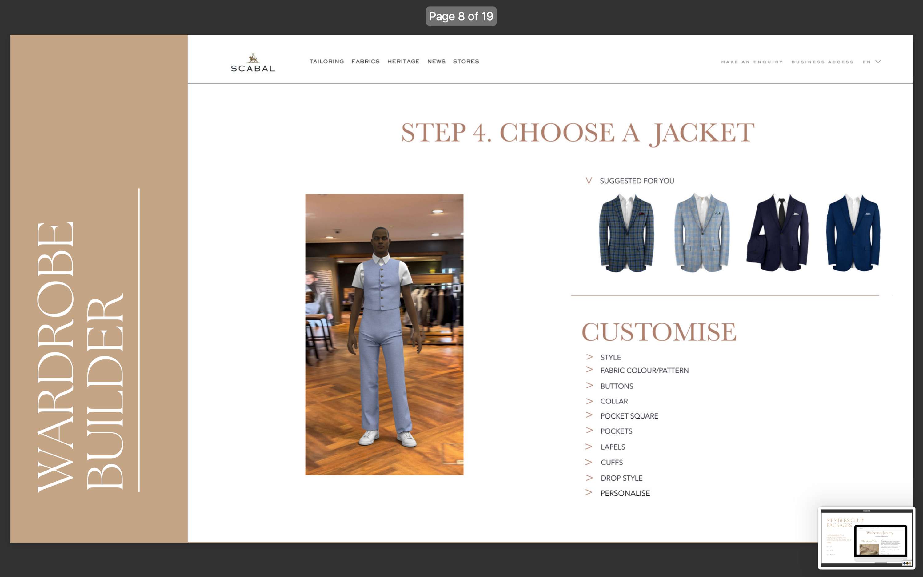 Scabal E-Commerce project by Lucy Brine