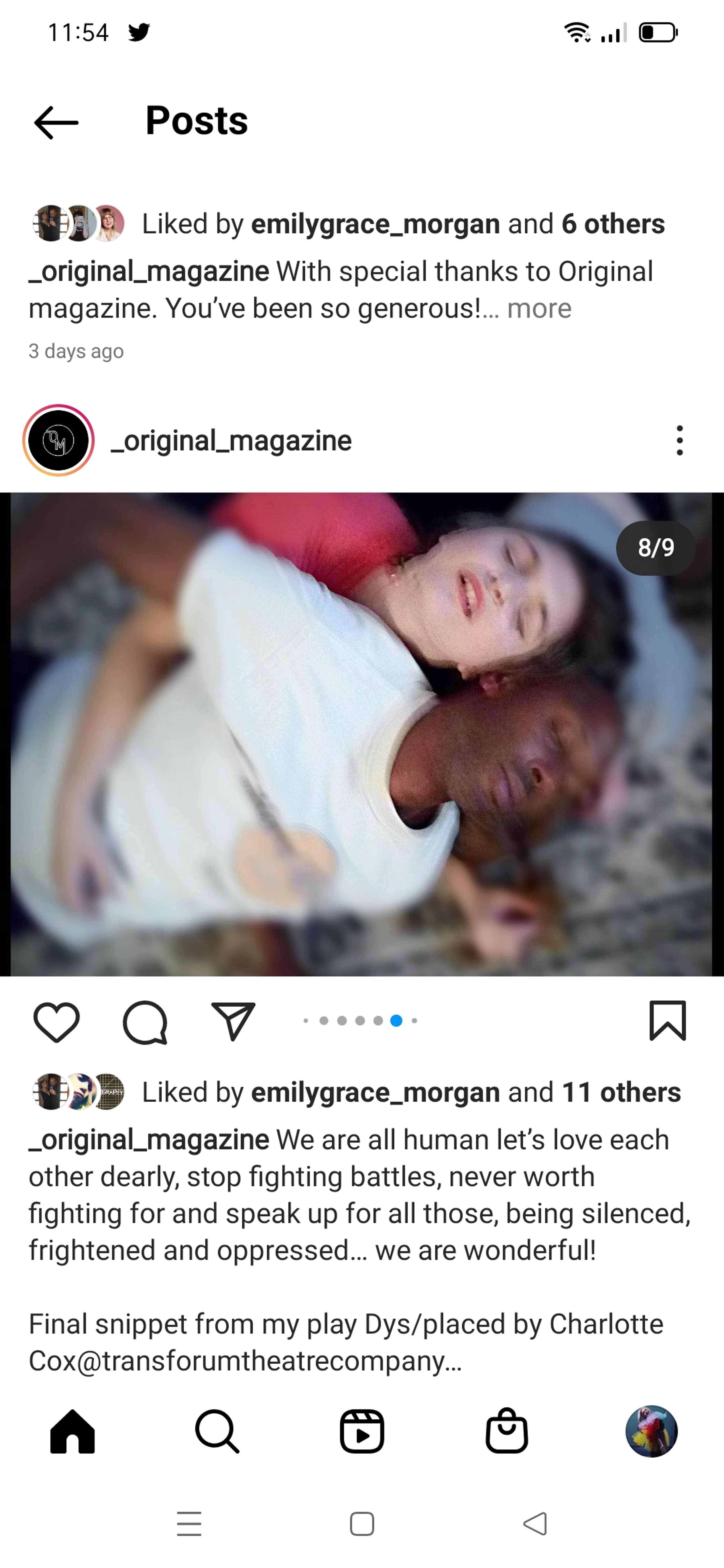 Taking over the IG for one week for Original Magazine by Charlotte Cox @transforumtheatrecompany @tallulahschnauzer