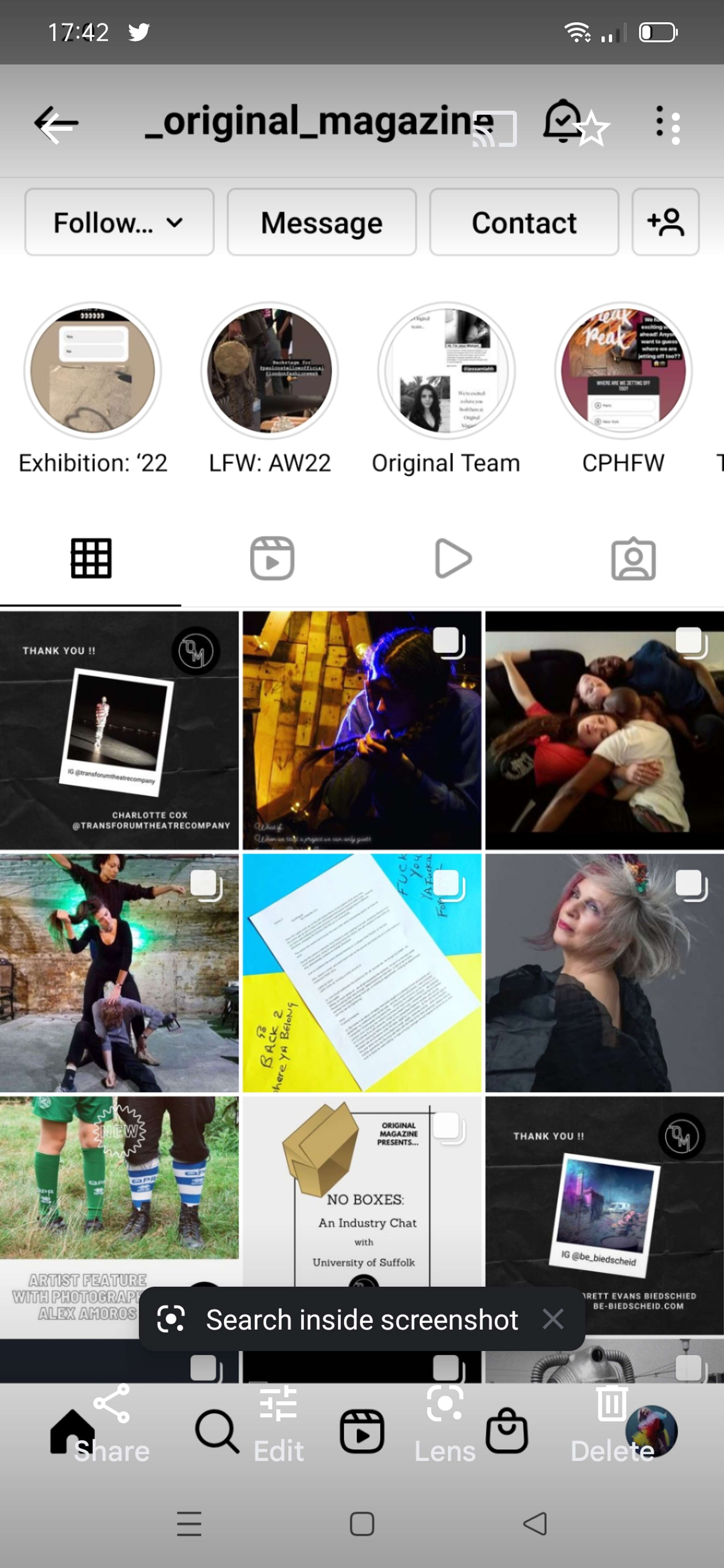 Taking over the IG for one week for Original Magazine by Charlotte Cox @transforumtheatrecompany @tallulahschnauzer