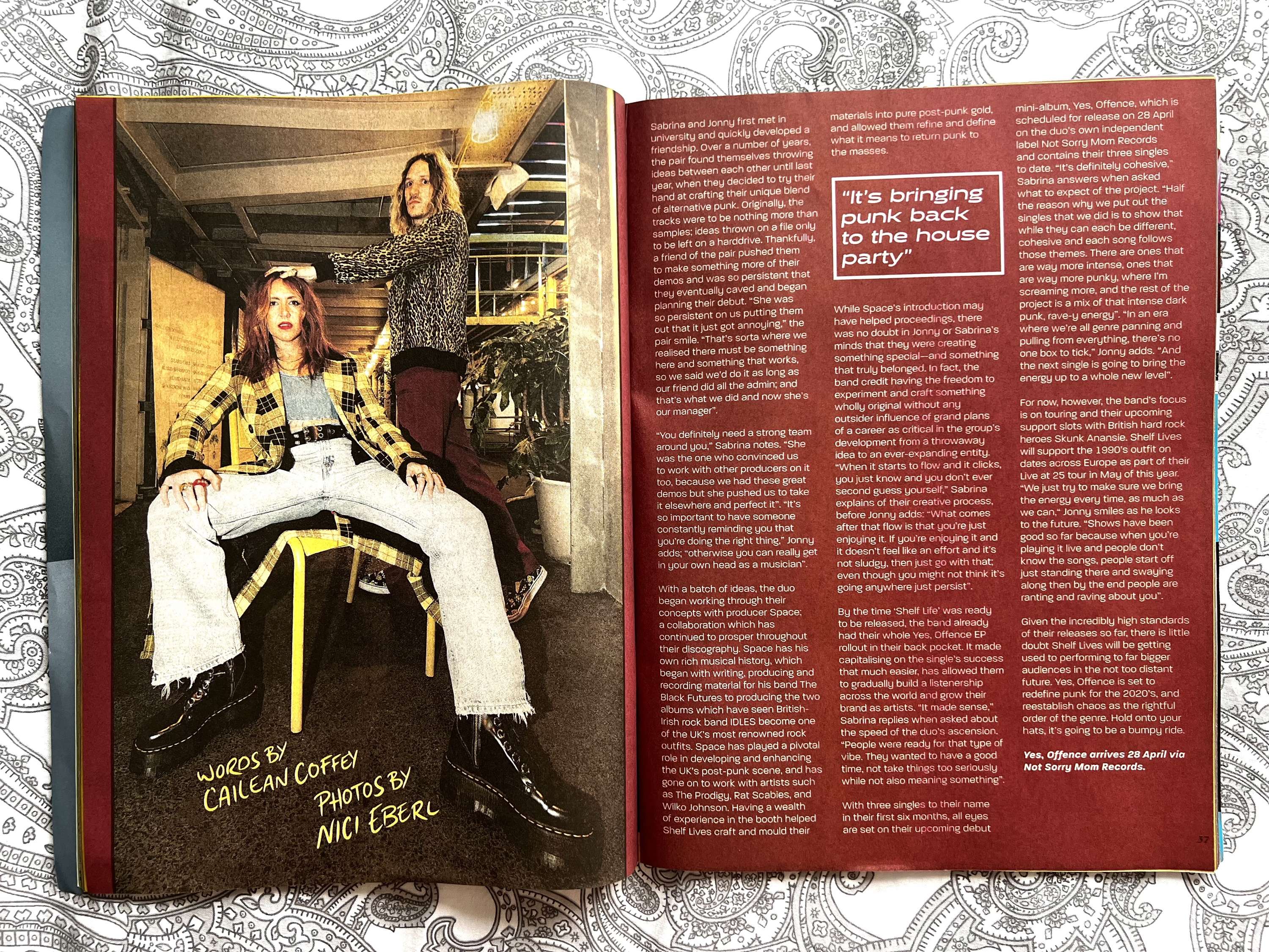 Shelf Lives photographed for Gigwise's Misfits Issue by Nici Eberl