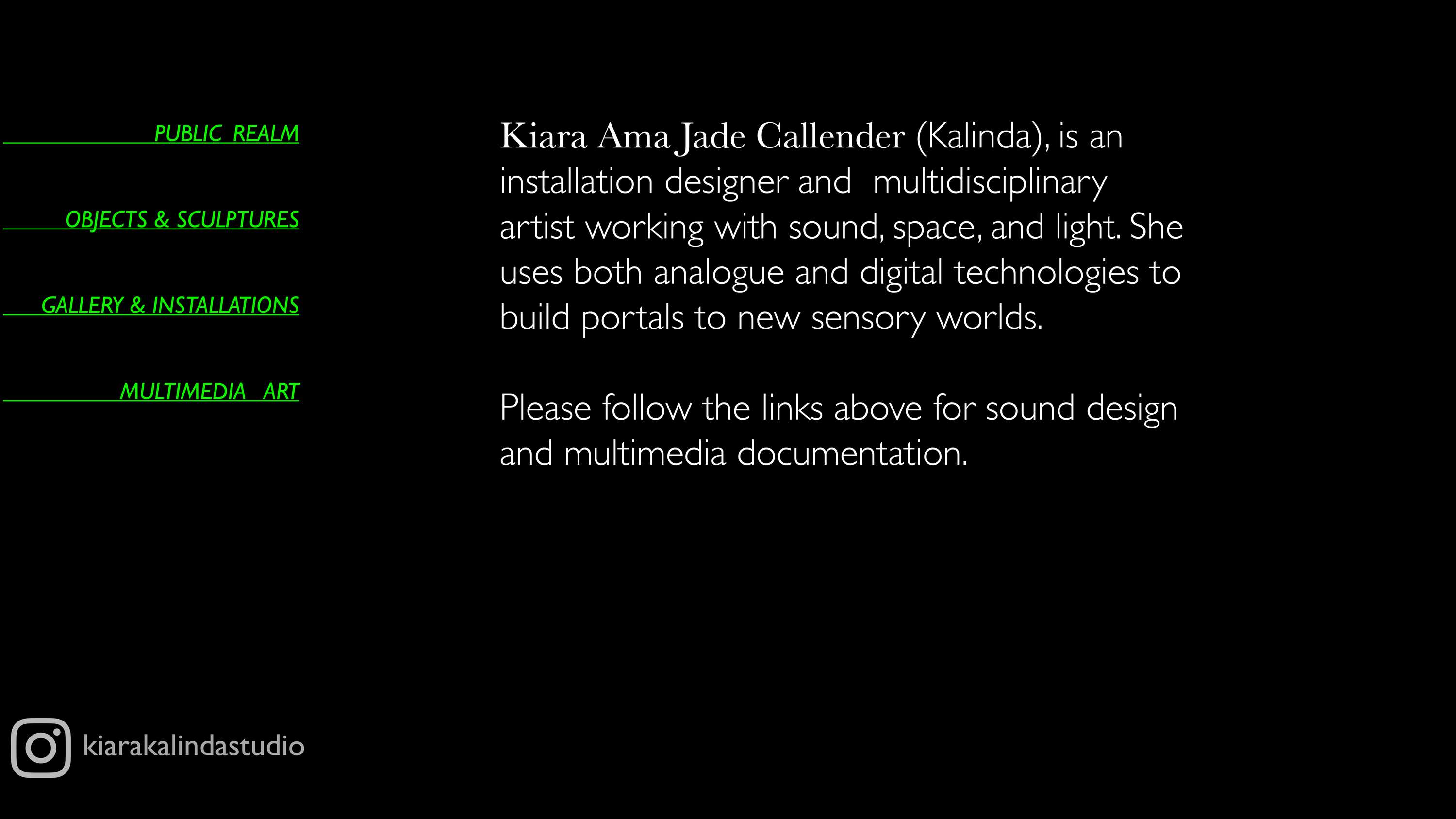 Kiara Callender Overview Portfolio 2022 by Kiara Ama Jade Callender