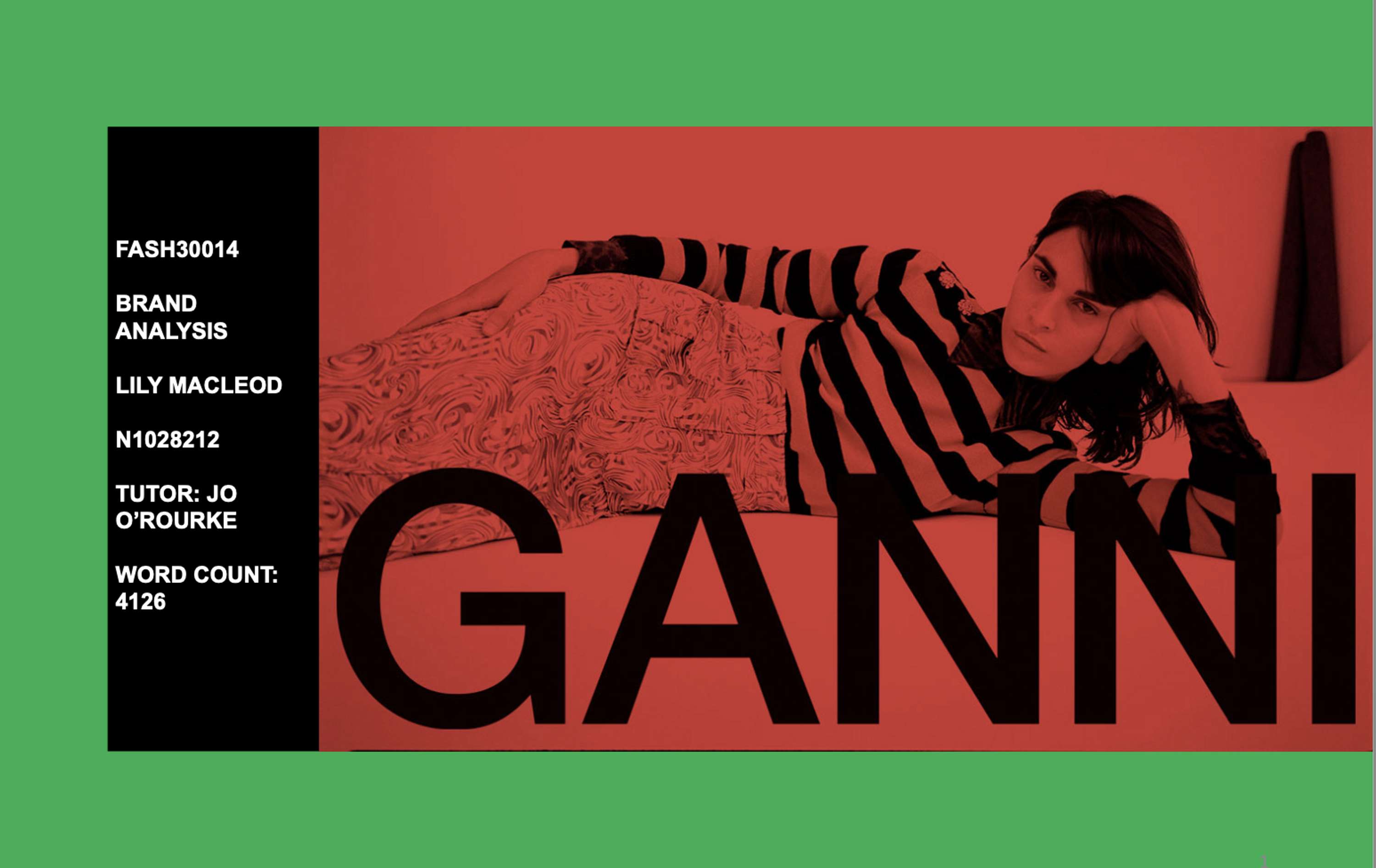 GANNI brand analysis by Lily Macleod
