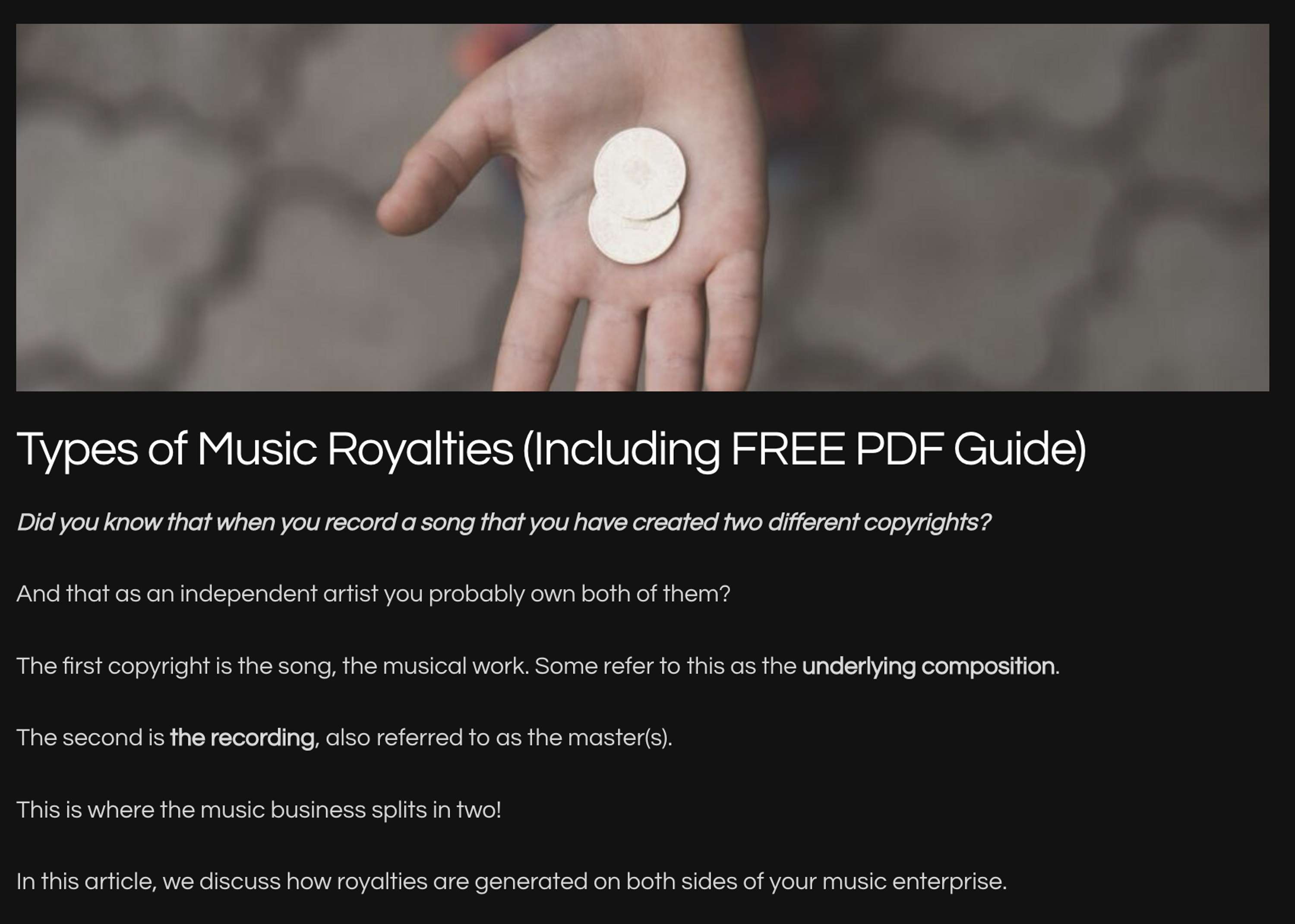 [GUIDE] Types of Music Royalties by Christopher Carvalho