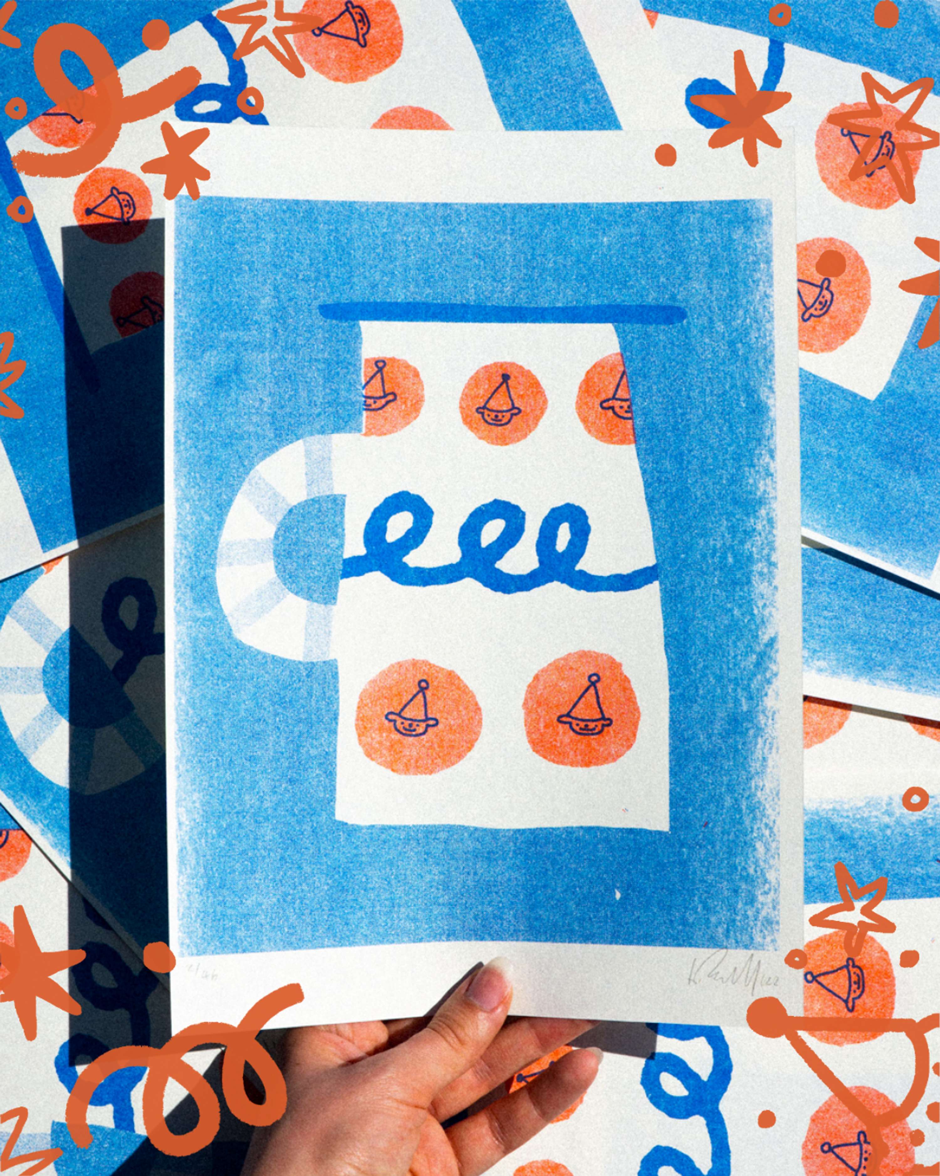 Risograph Prints by Kathryn Brammall