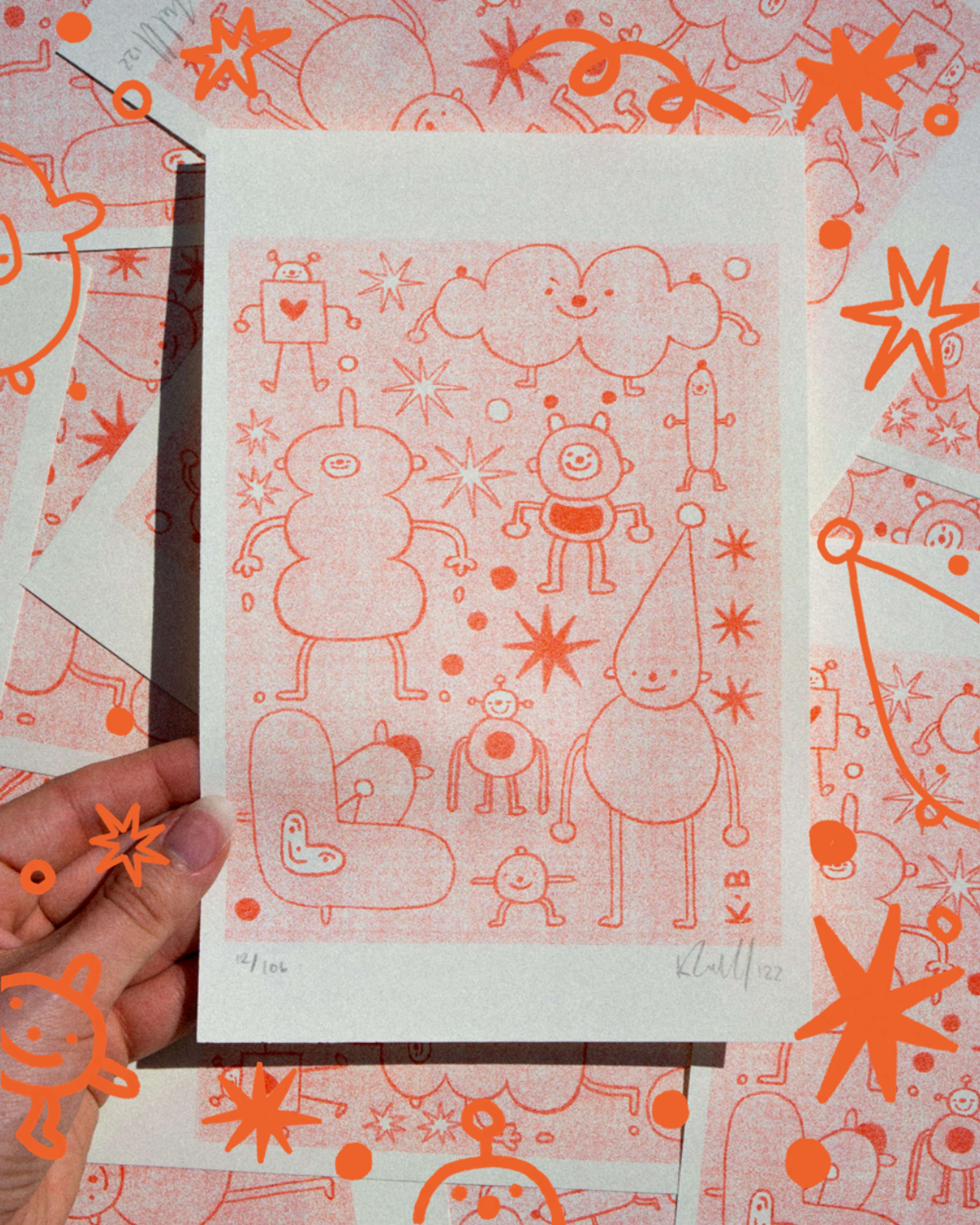 Risograph Prints by Kathryn Brammall