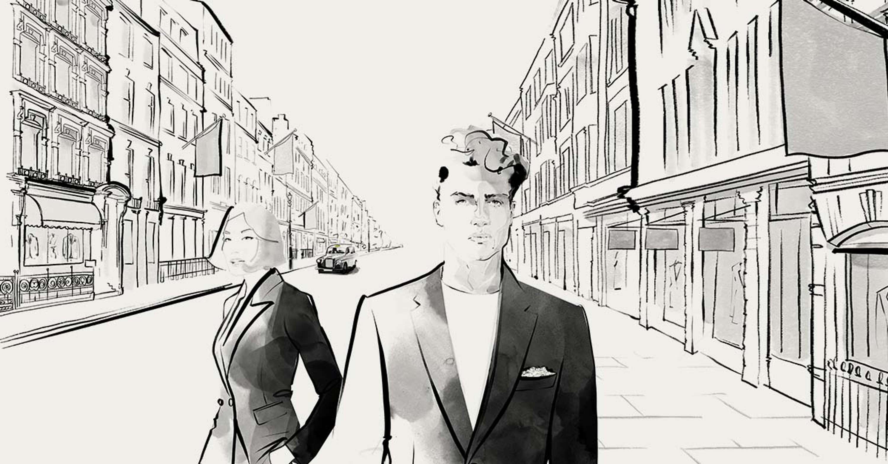 An animated Savile Row illustration by Matt Richards