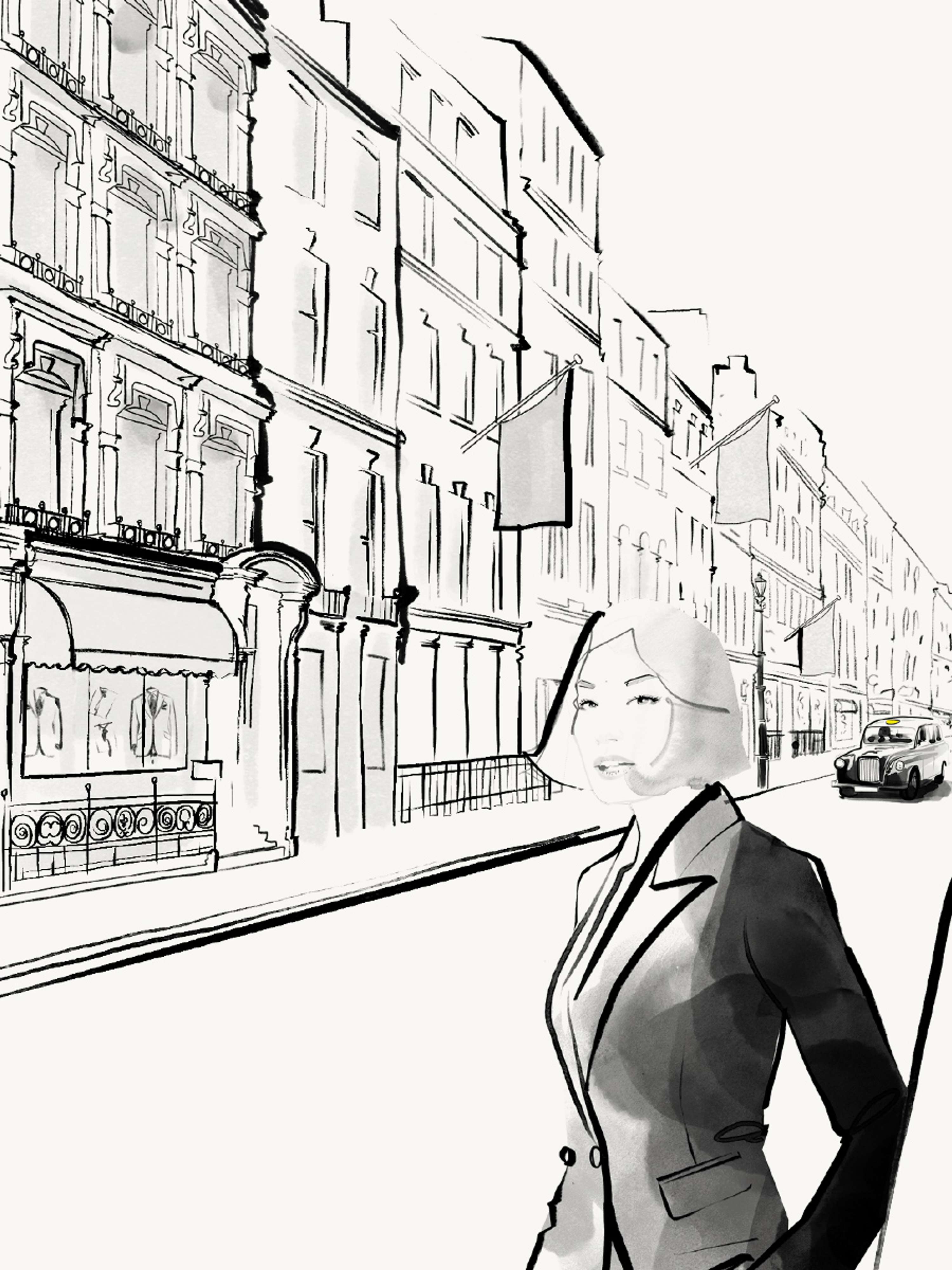 An animated Savile Row illustration by Matt Richards