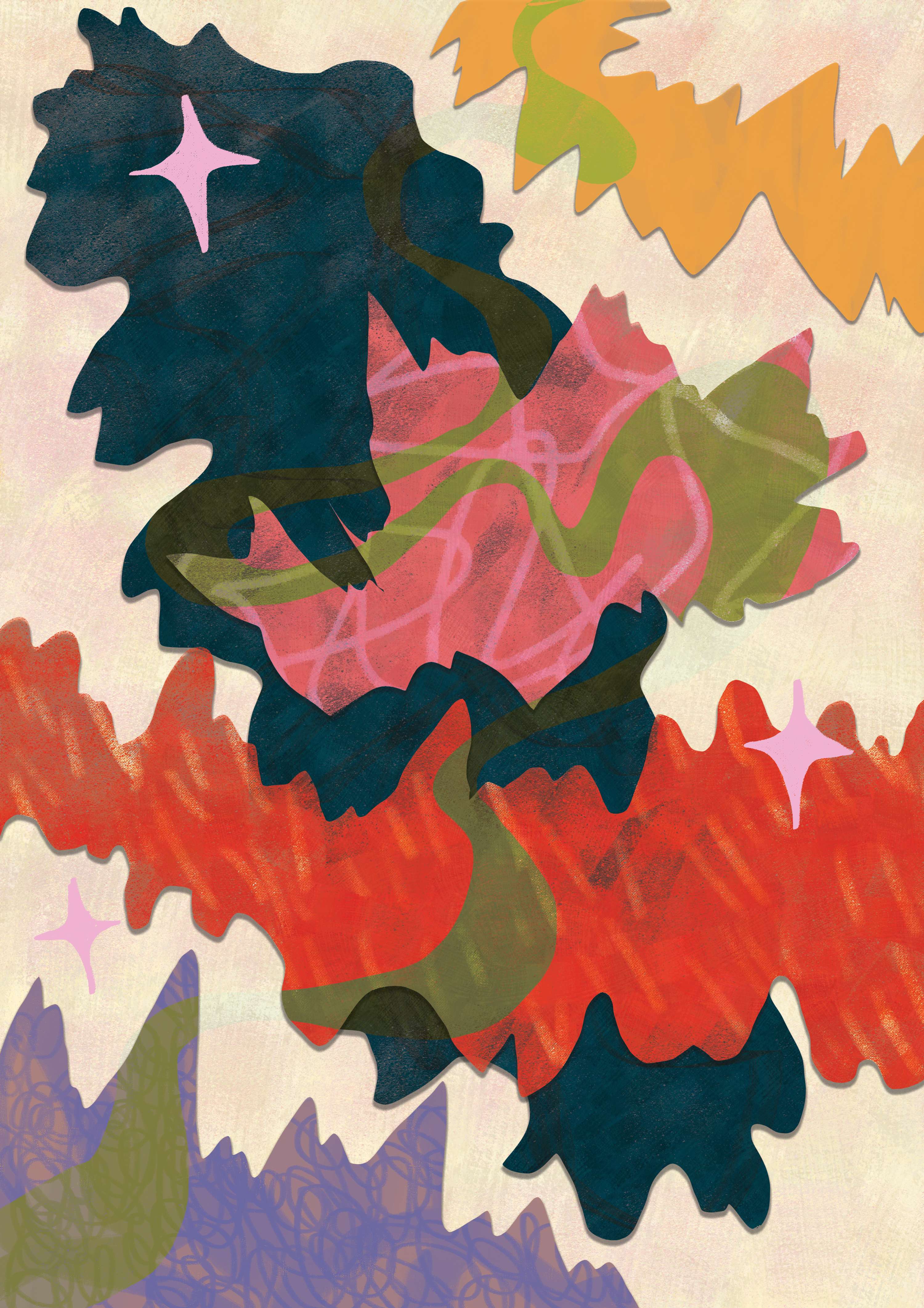 Spring evenings digital collage by Holly Aspinall