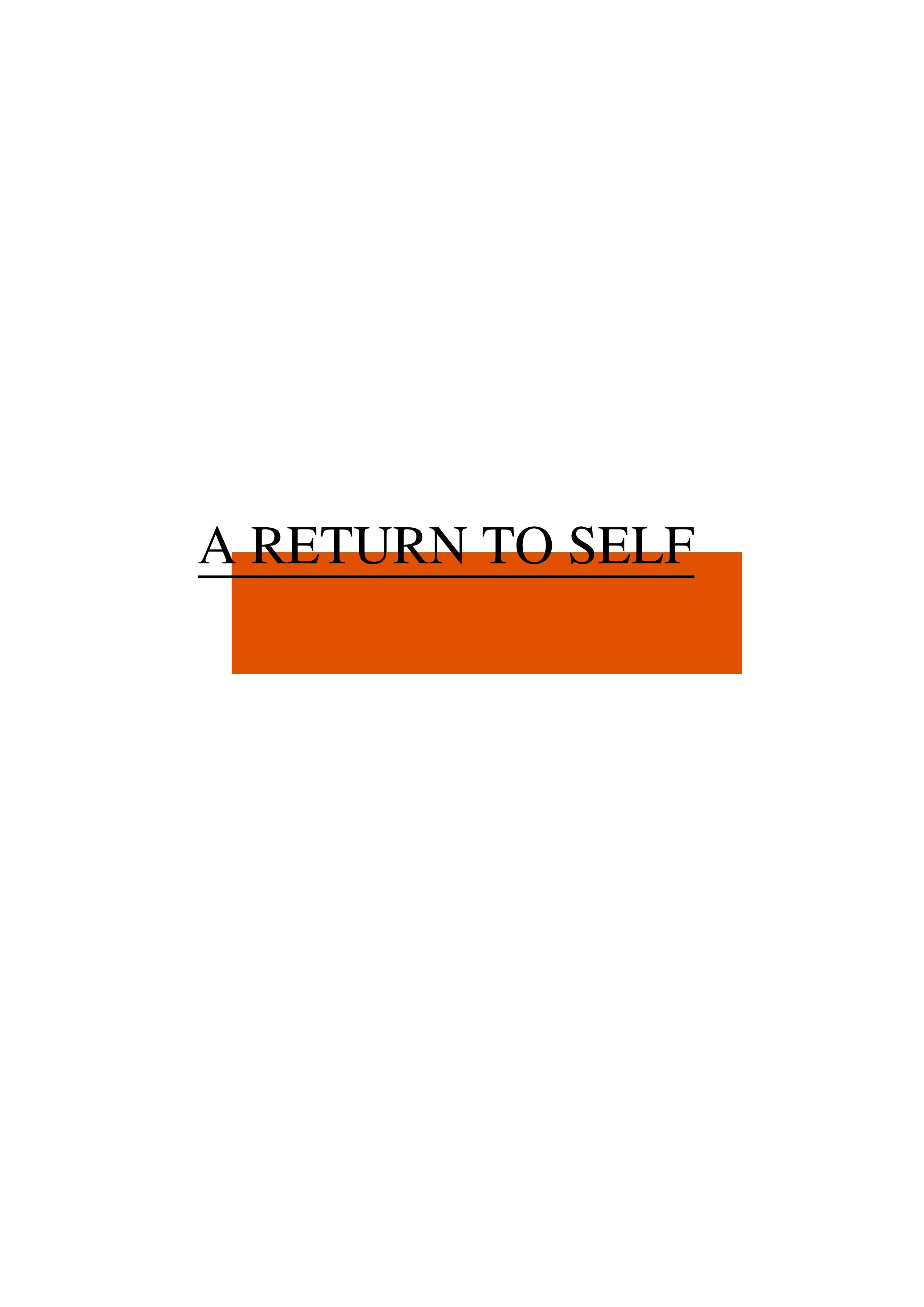 A return to self by anthony charles