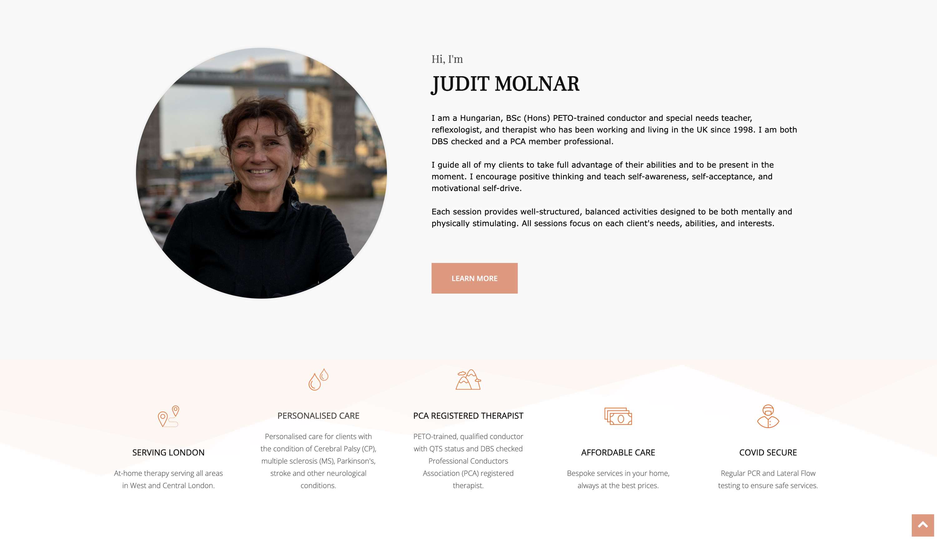 Web Design and Content Creation for Judit Molnar by Cassandra Kosmayer