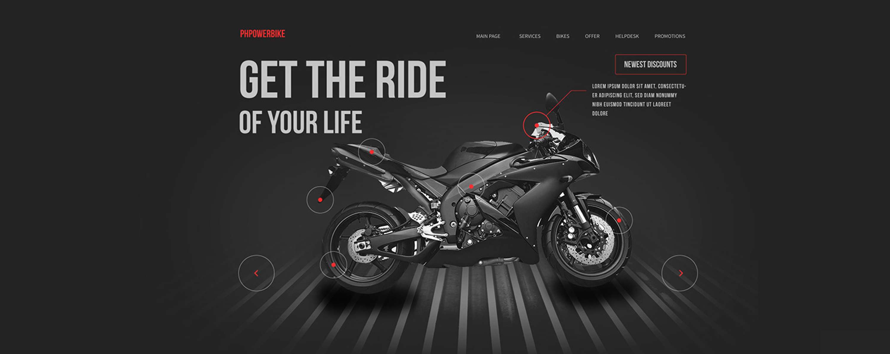 Website UI for Bikes by Bartosz Kmieciński