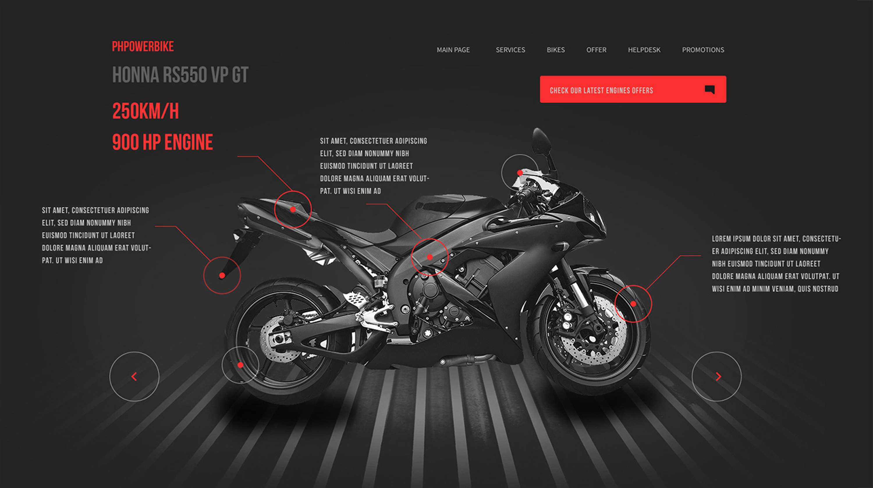 Website UI for Bikes by Bartosz Kmieciński