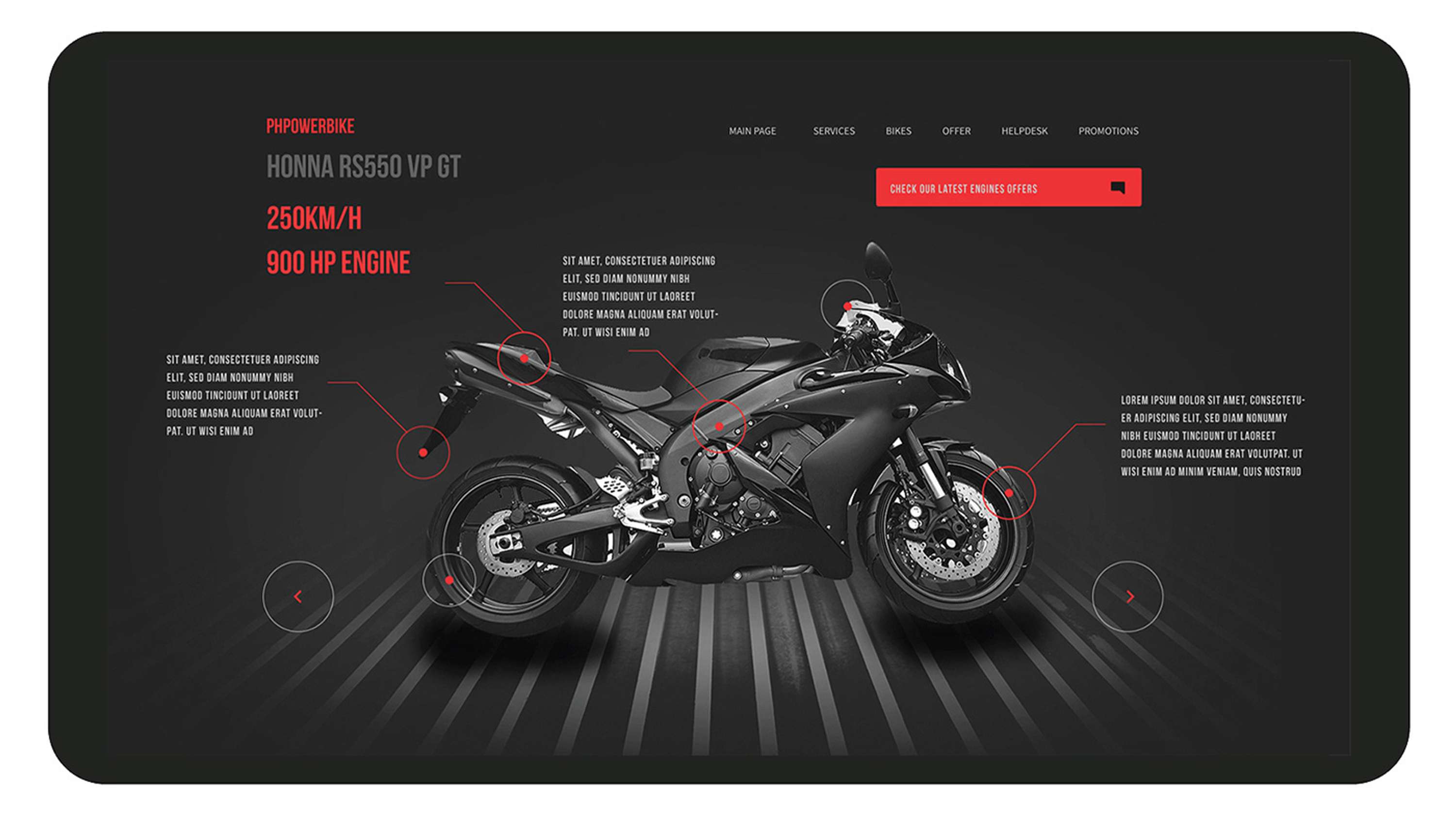 Website UI for Bikes by Bartosz Kmieciński