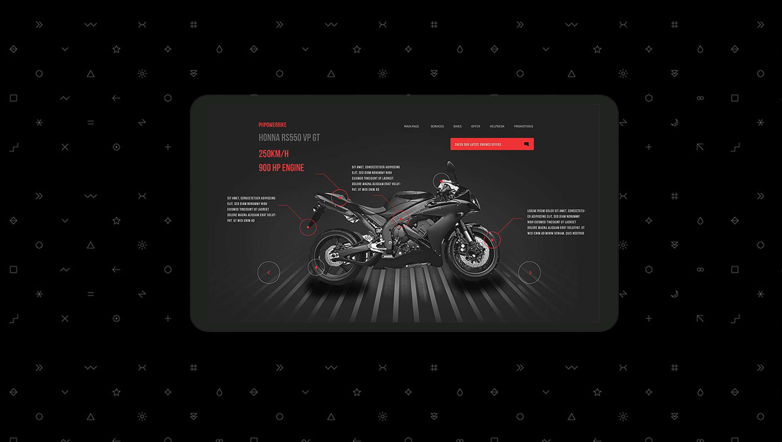 Website UI for Bikes by Bartosz Kmieciński