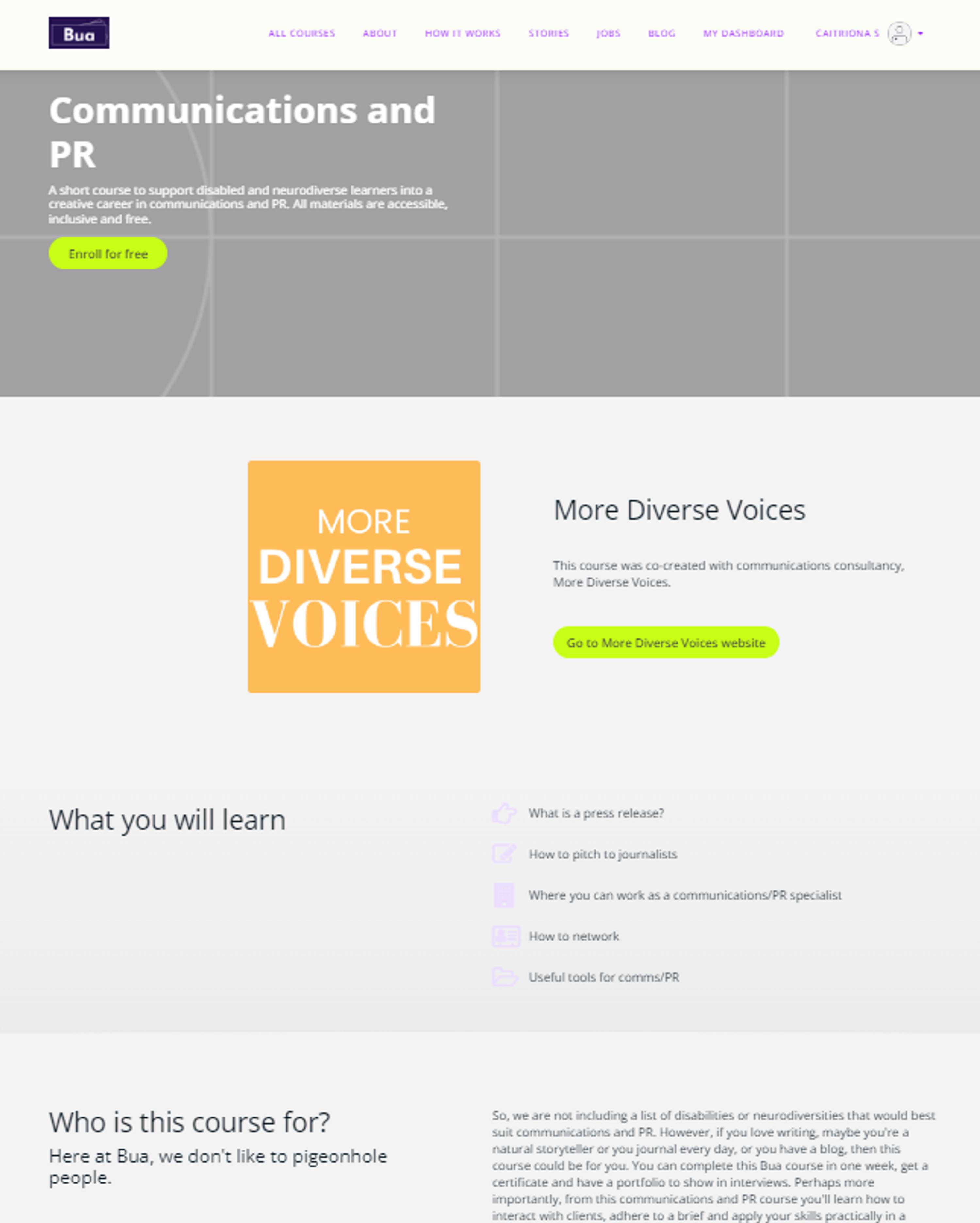 Inclusive and accessible communications and PR short course by Bua