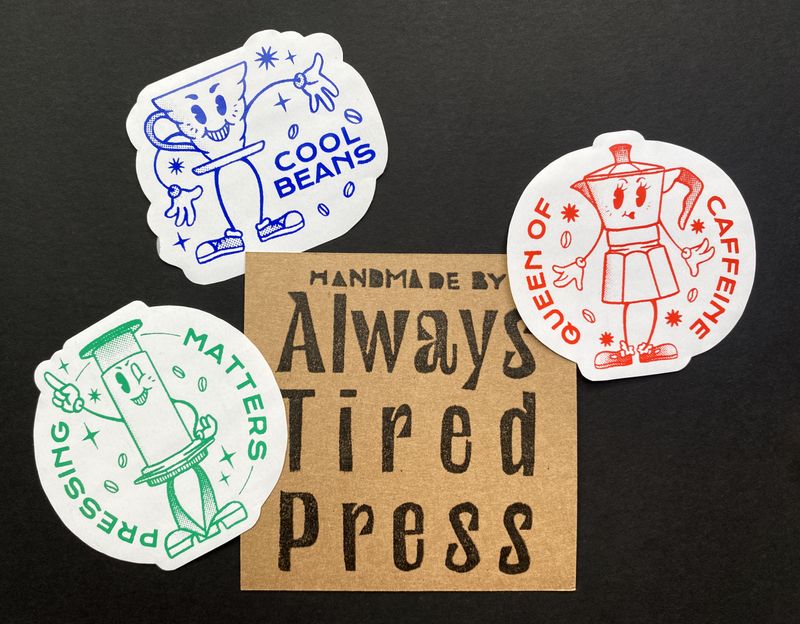 The Coffee Gang stickers by Olga Ollie Bartolowicz