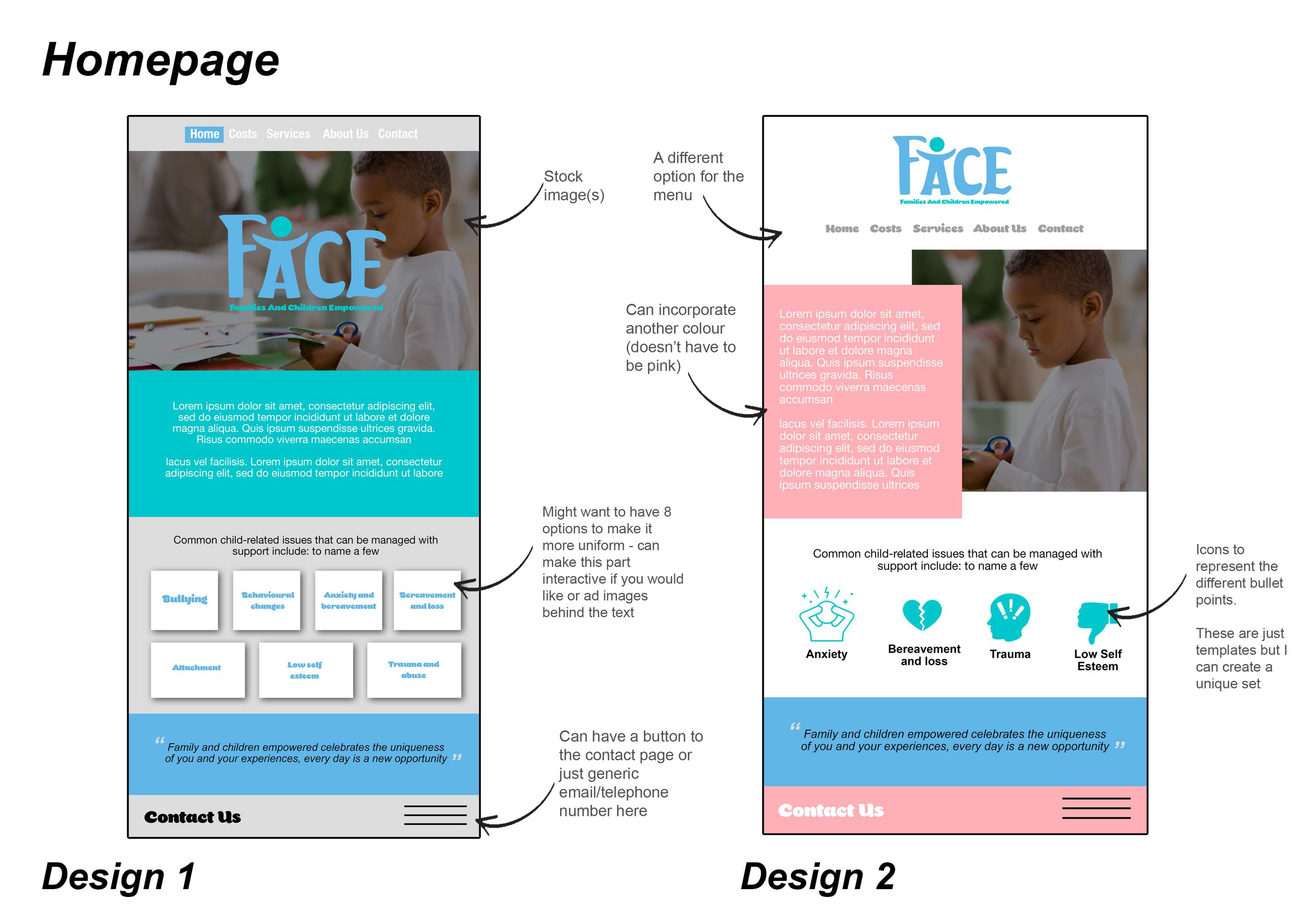 FACE Website Design by Rochelle Reid