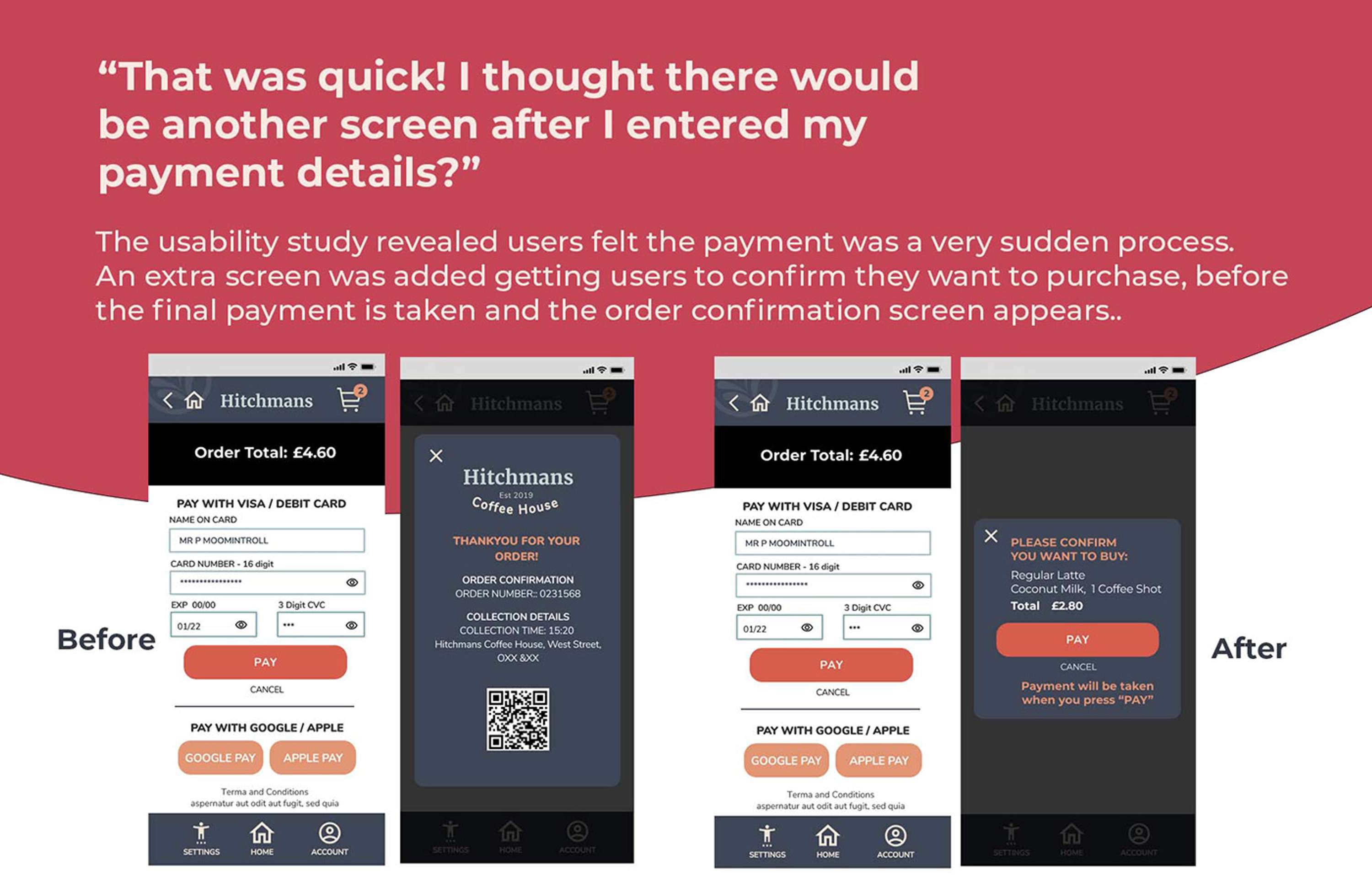 Hitchman's Mobile Ordering App - UX Case Study by Kim Edwards