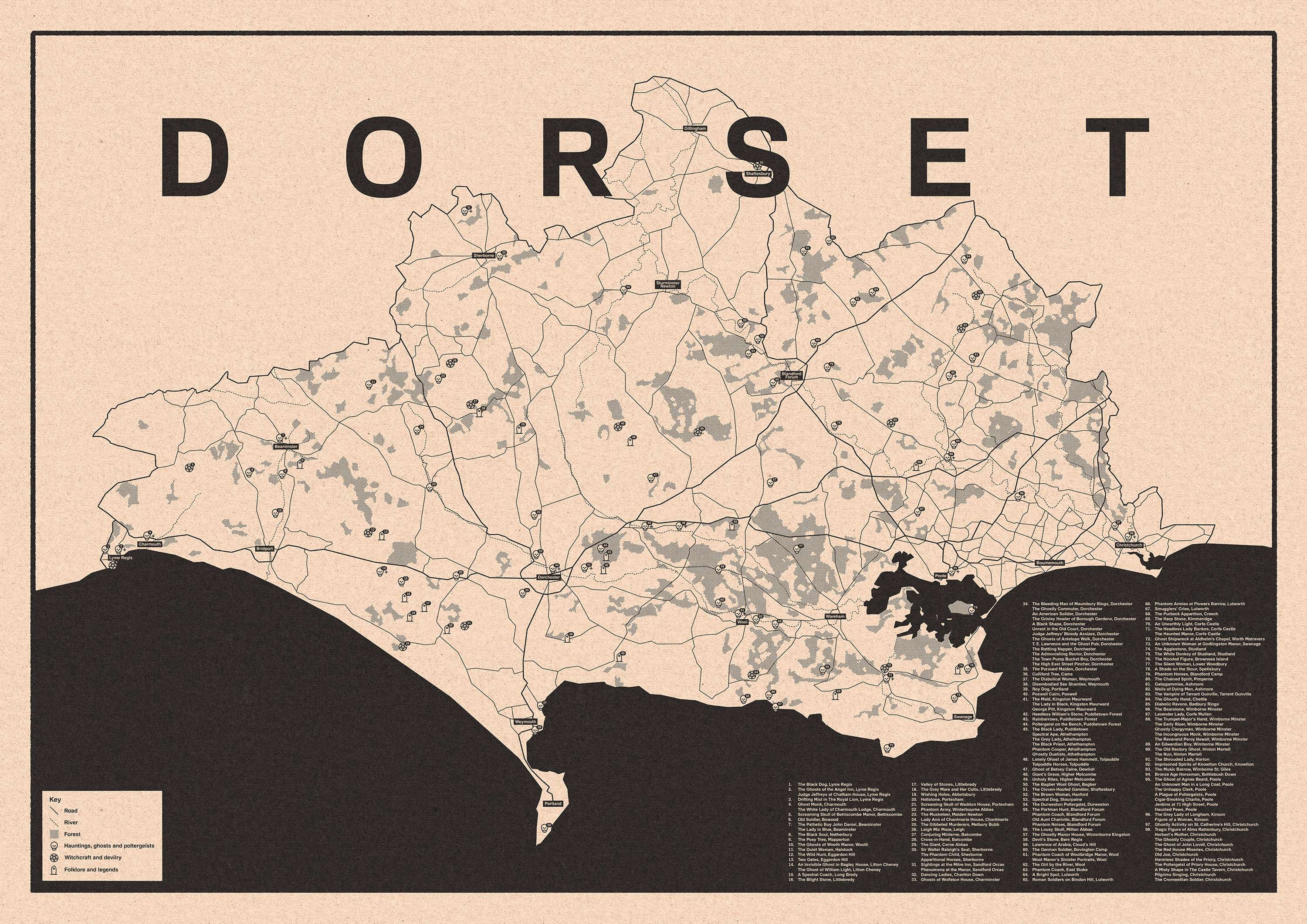 The Dorset Ghost Map by Joseph Russell