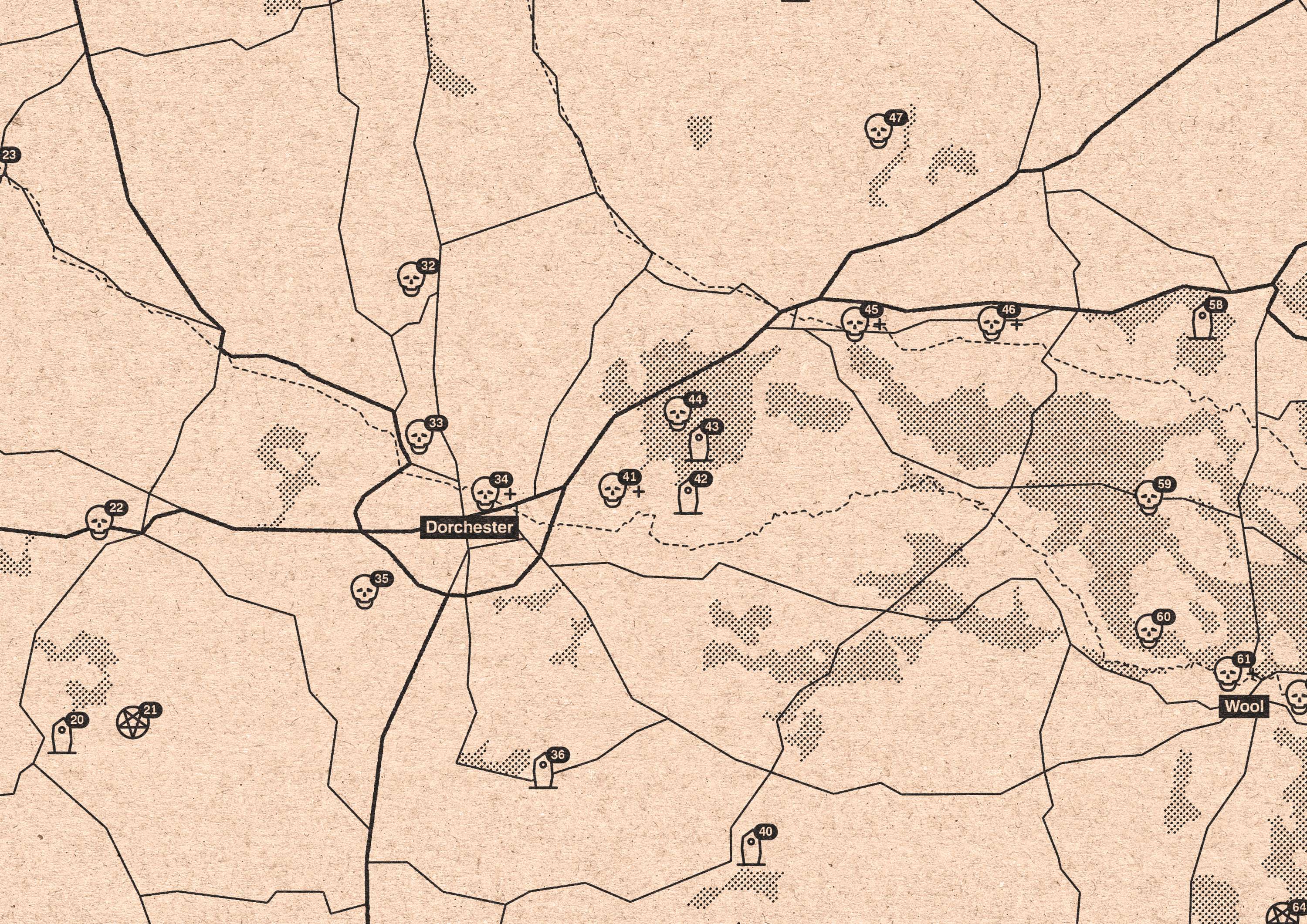 The Dorset Ghost Map by Joseph Russell