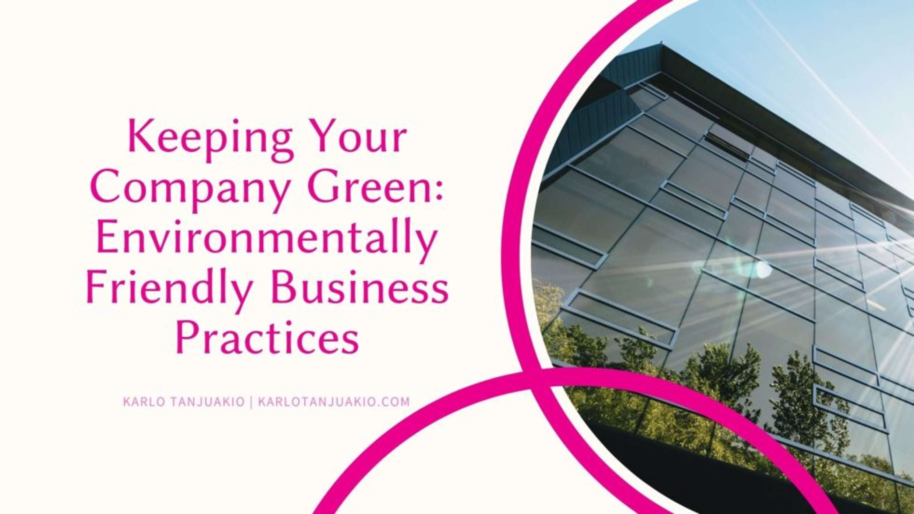 Keeping Your Company Green: Environmentally Friendly Business Practices by Karlo Tanjuakio