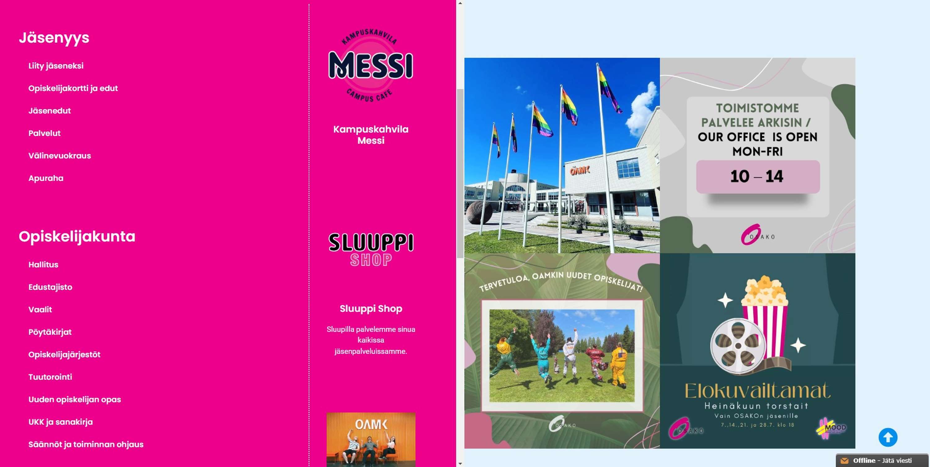 OSAKO Student Union - new website by Ville Vatola