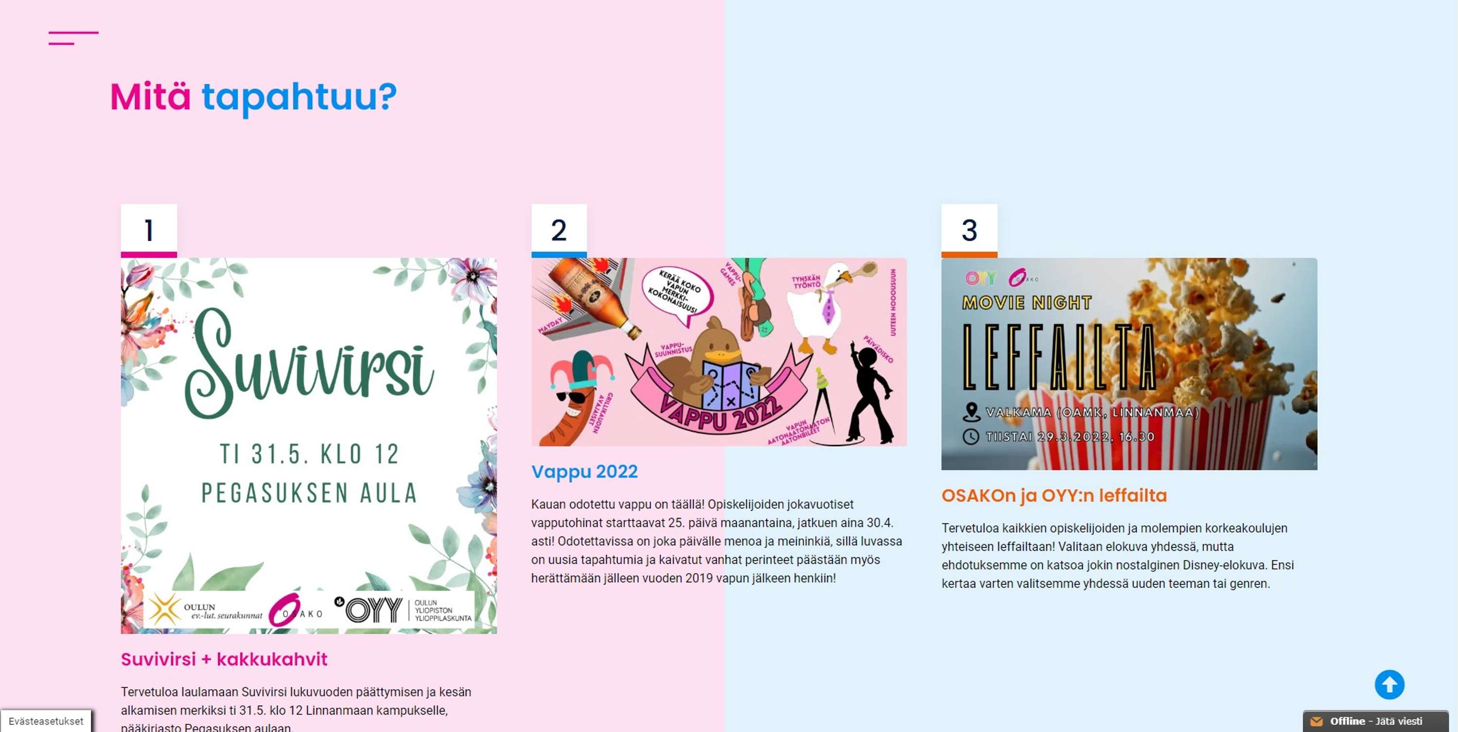 OSAKO Student Union - new website by Ville Vatola