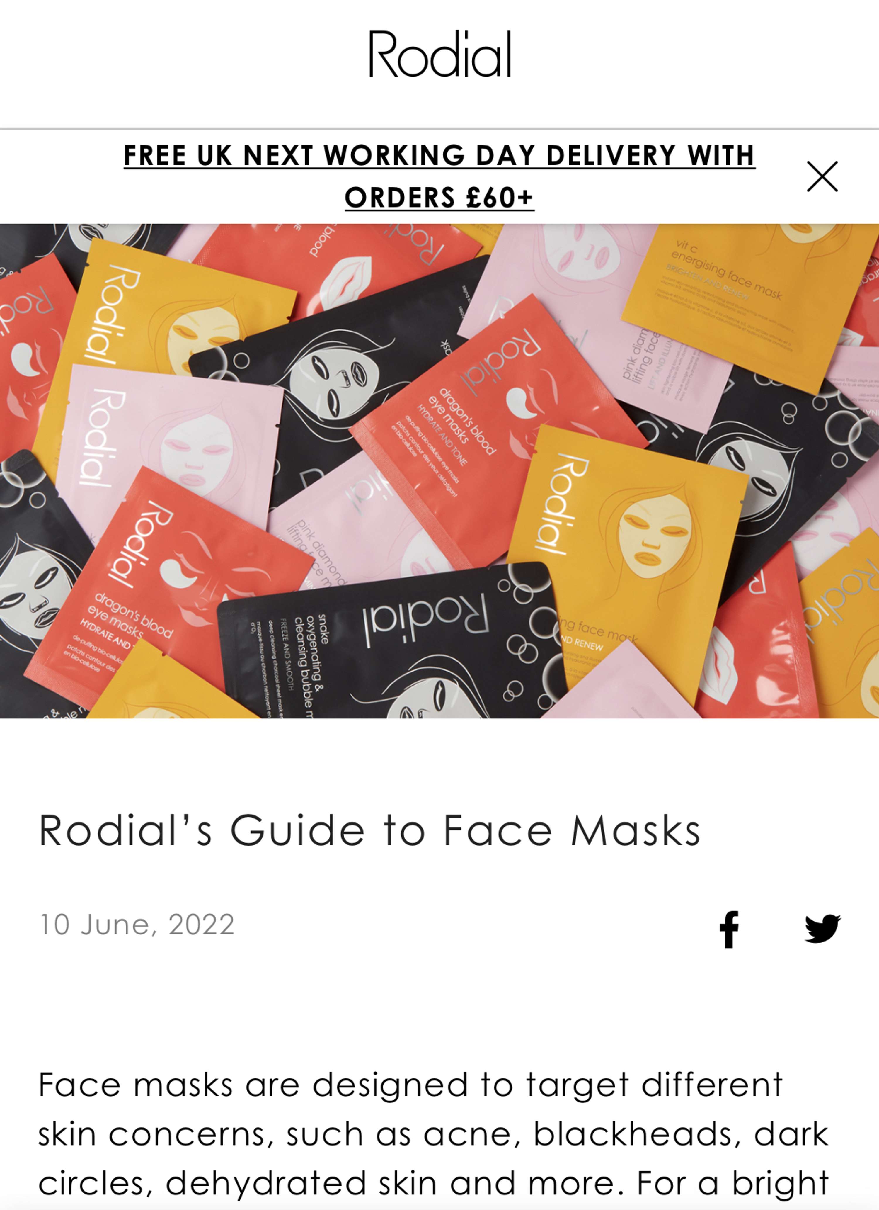 Rodial’s Guide to Face Masks - Blog by Lucky Acan