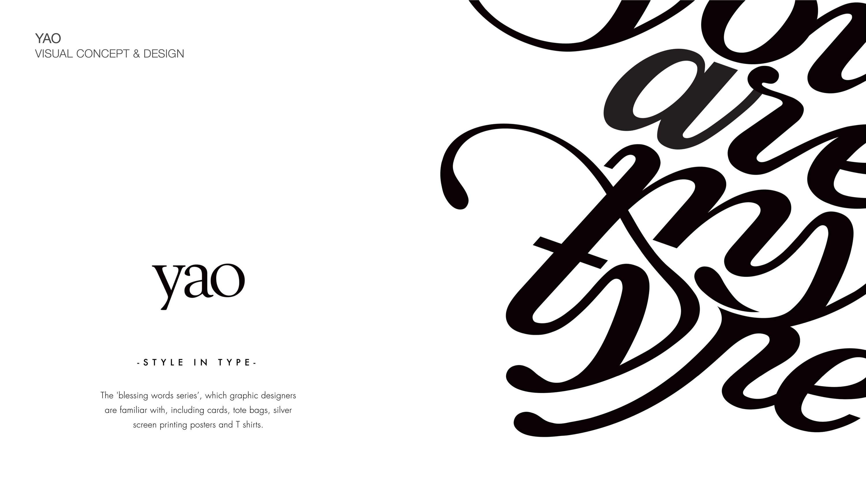 Visual concept & design for brand 'Yao' by Yichun Yao
