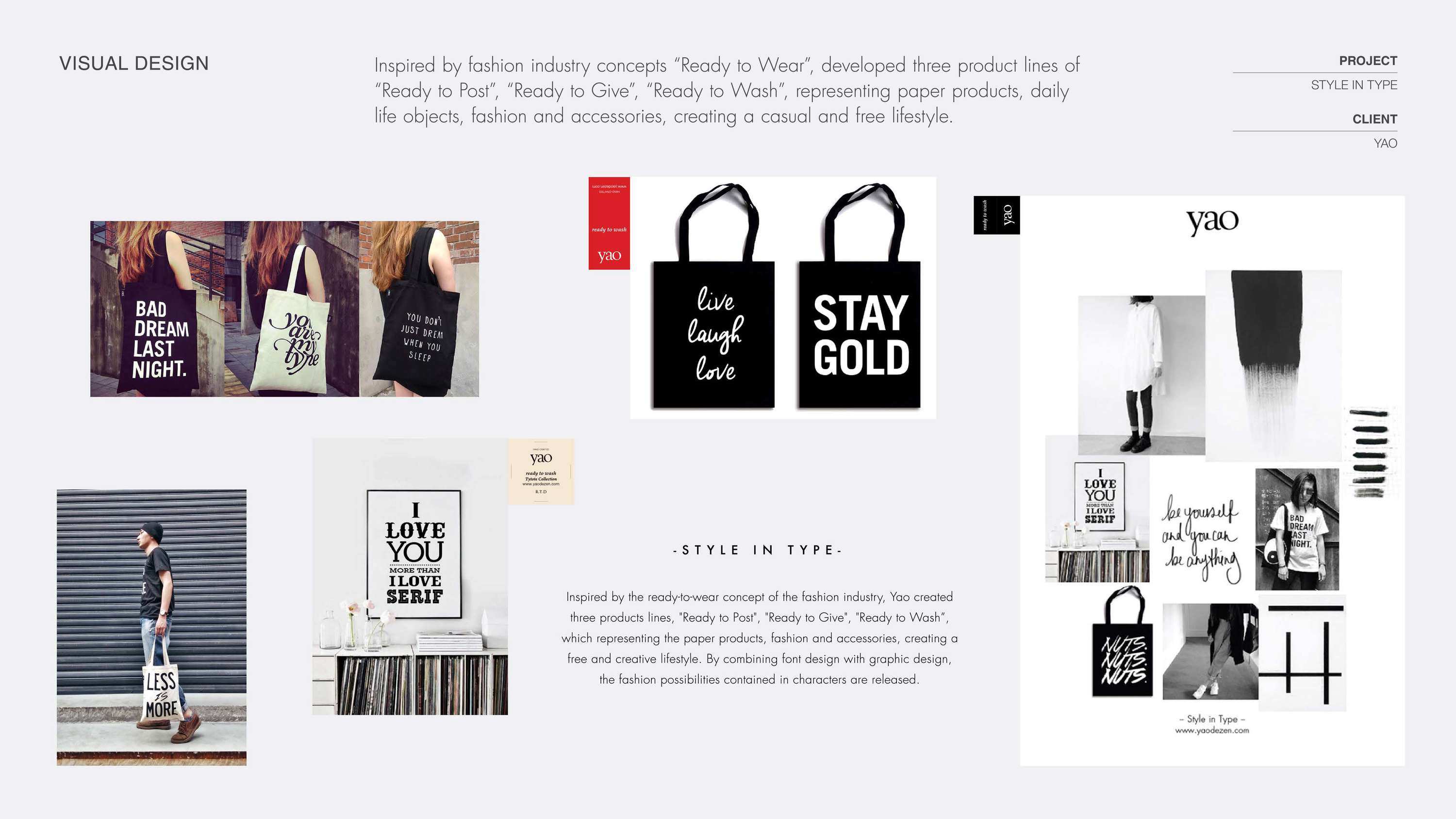 Visual concept & design for brand 'Yao' by Yichun Yao