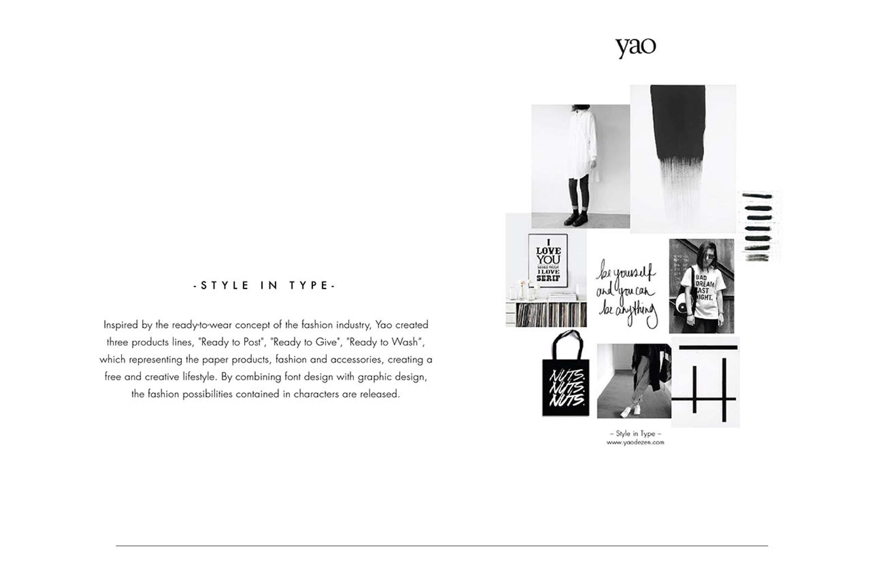 Visual concept & design for brand 'Yao' by Yichun Yao