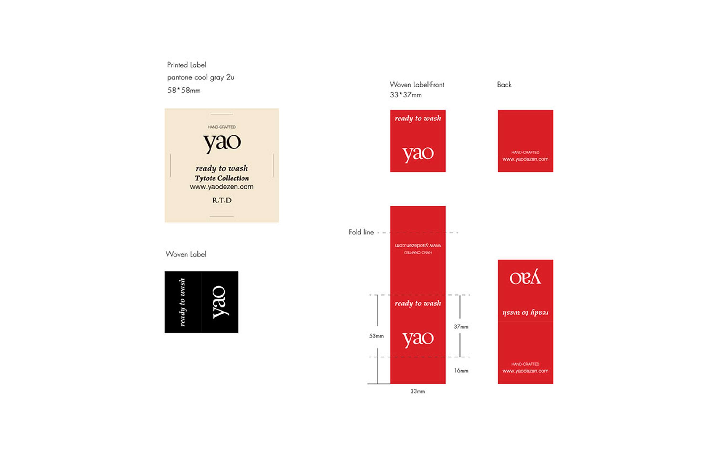 Visual concept & design for brand 'Yao' by Yichun Yao