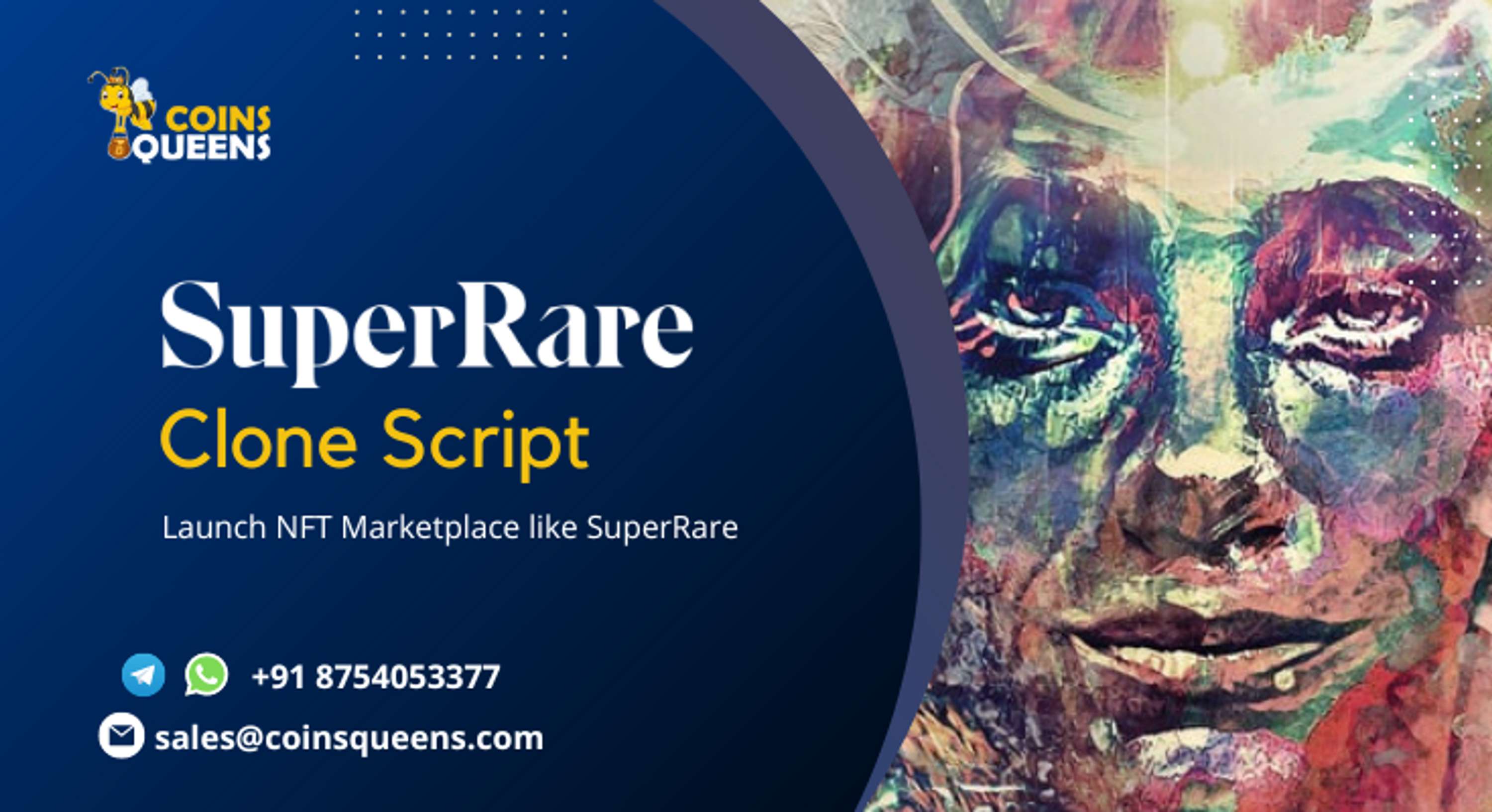 SuperRare clone script by CoinsQueens - Cryptocurrency Exchange Script | Crypto Token Creation | NFT Marketplace Development |  ICO & STO Script