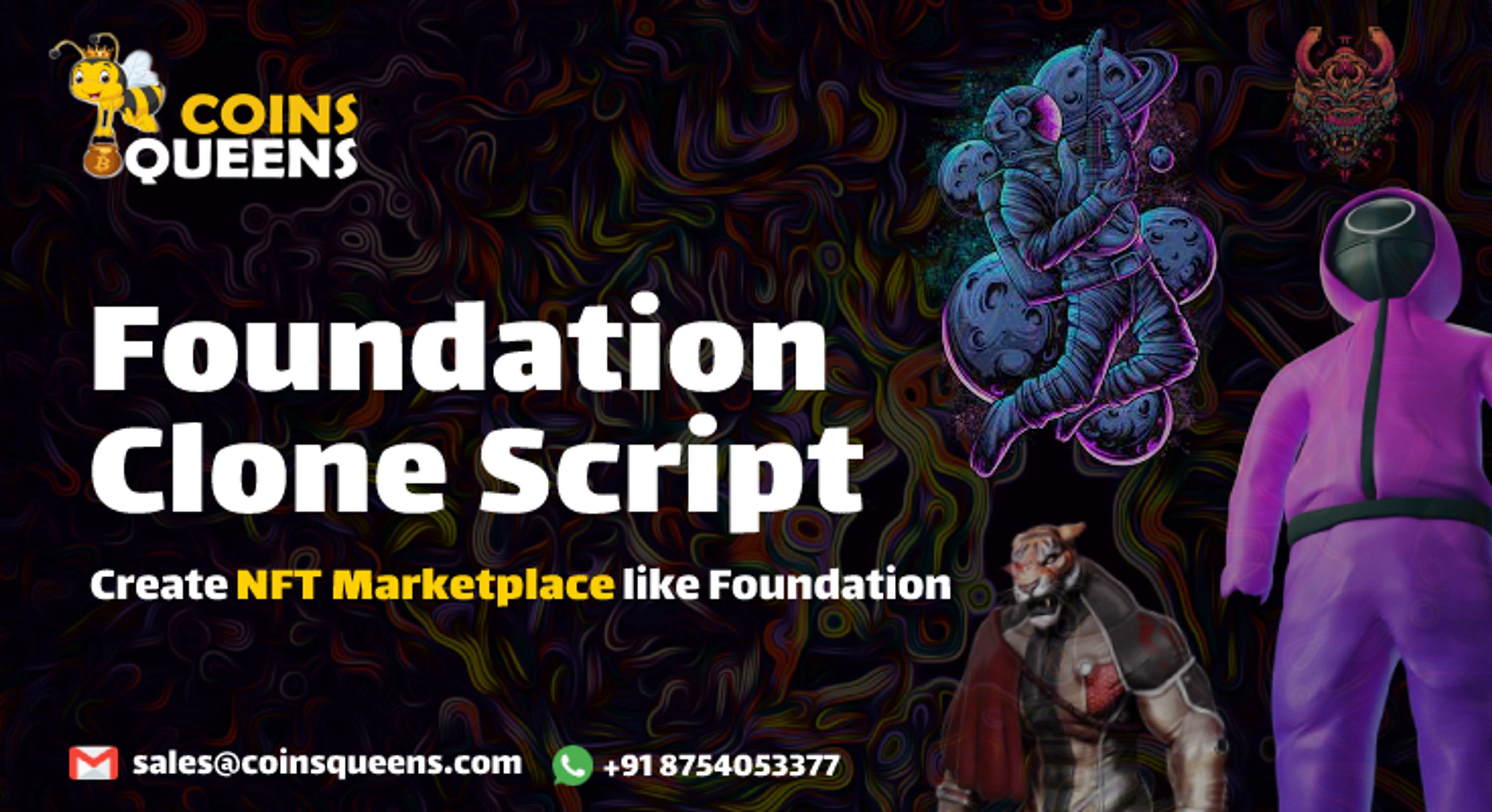 Foundation clone script by CoinsQueens - Cryptocurrency Exchange Script | Crypto Token Creation | NFT Marketplace Development |  ICO & STO Script