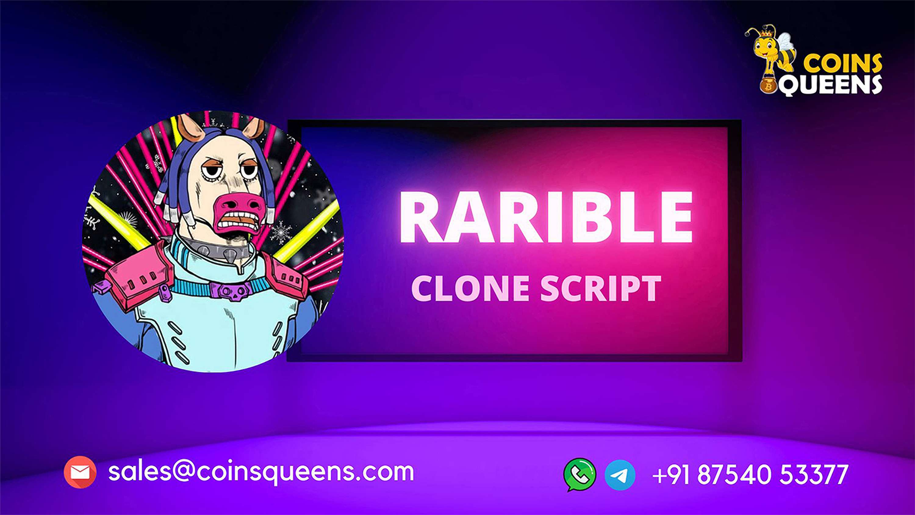 Rarible clone script by CoinsQueens - Cryptocurrency Exchange Script | Crypto Token Creation | NFT Marketplace Development |  ICO & STO Script