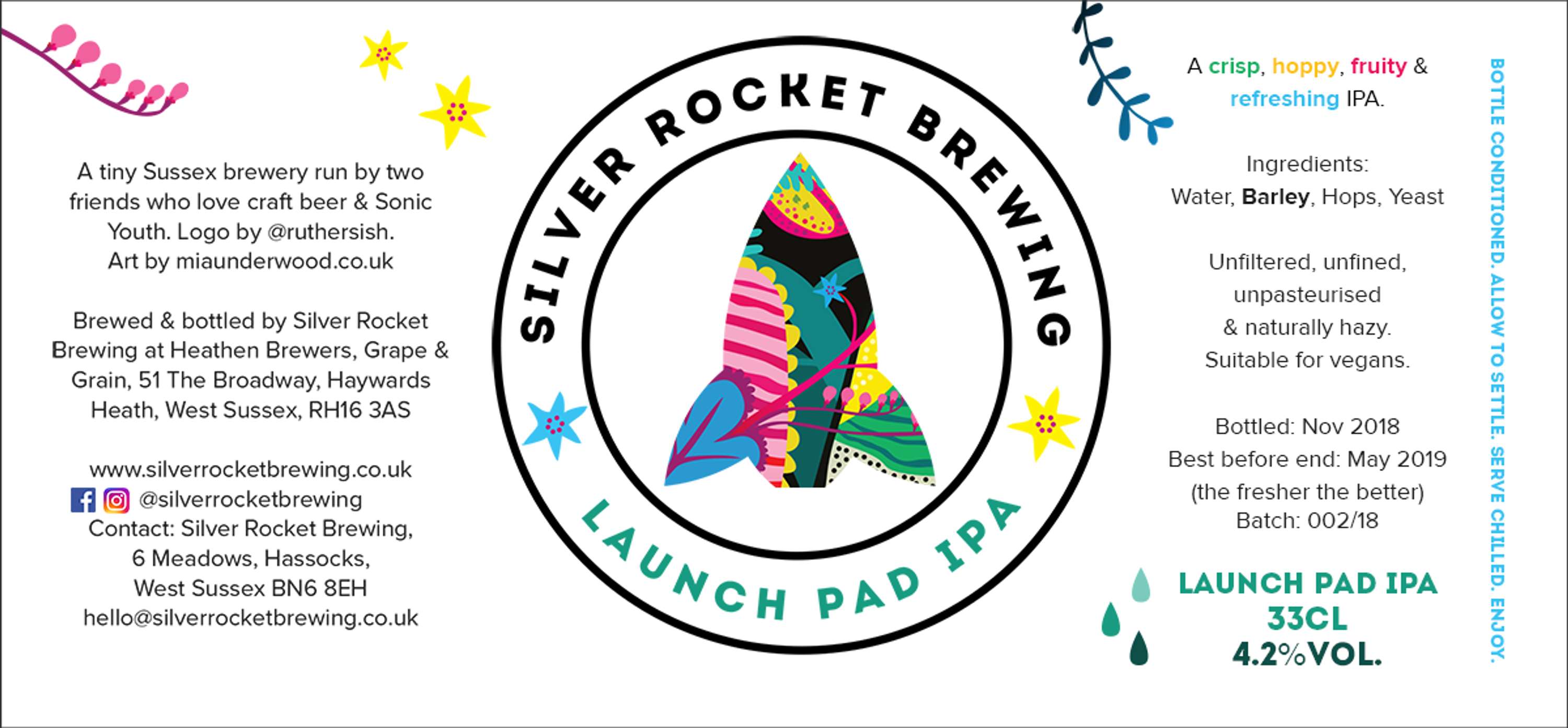 SILVER ROCKET BREWING - LOGO & LABEL DESIGN by Mia Underwood