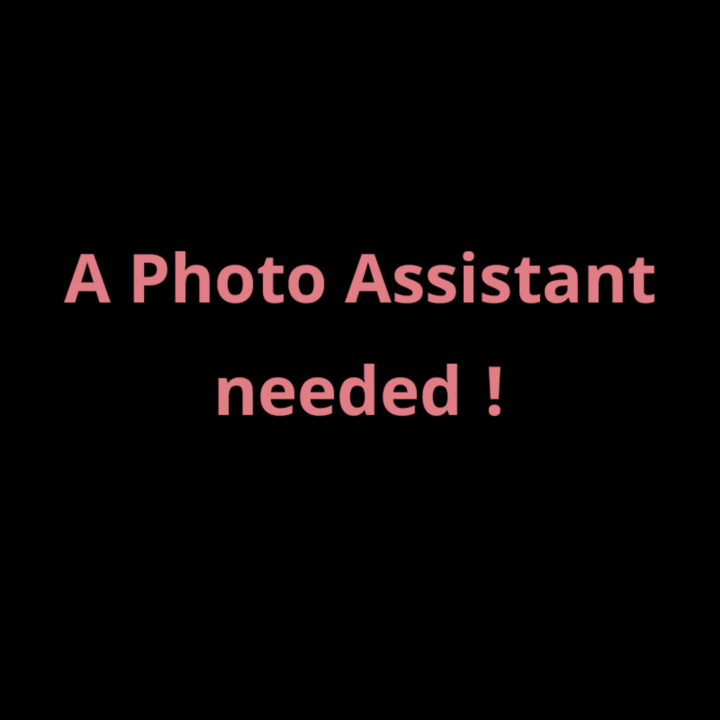 Looking for a photo assistant on Oct 3rd. by Chuck Bae